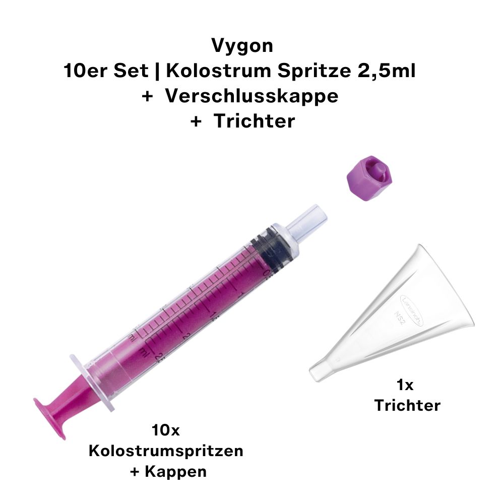 myEphelia Kolostrumspritze 10er Set mit Trichter