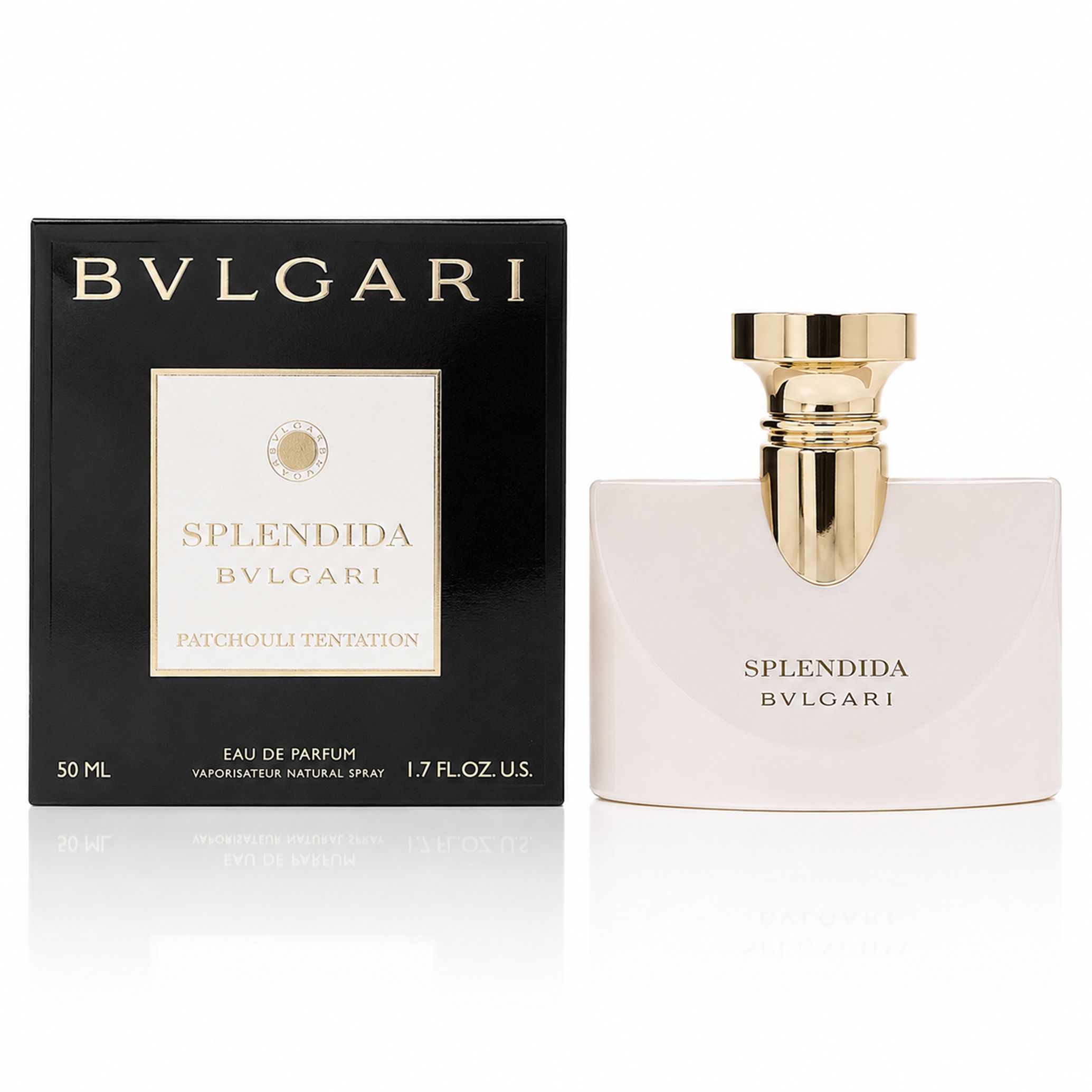 BVL SPLENDIDA PATCHOULI EDP 50ml Damenparfümflakon und Verpackung.