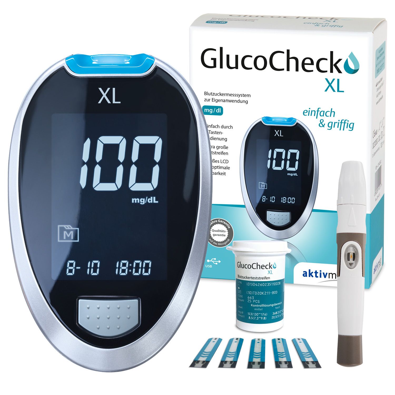 GlucoCheck XL Messgerät (mg/dl)