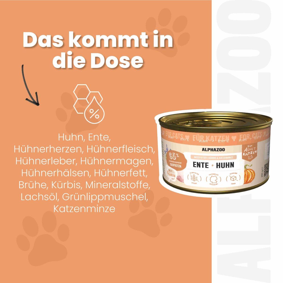 alphazoo Ente + Huhn Nassfutter für Katze