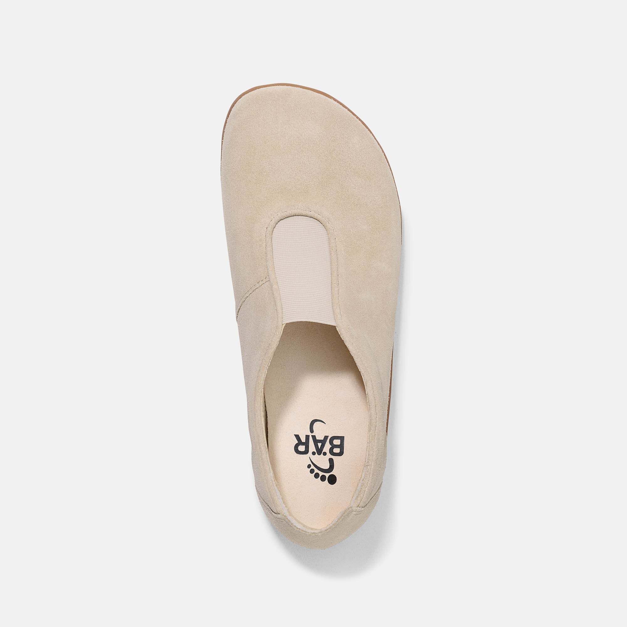 BÄR Myla Damen Slipper, beige, Wildleder, von oben.