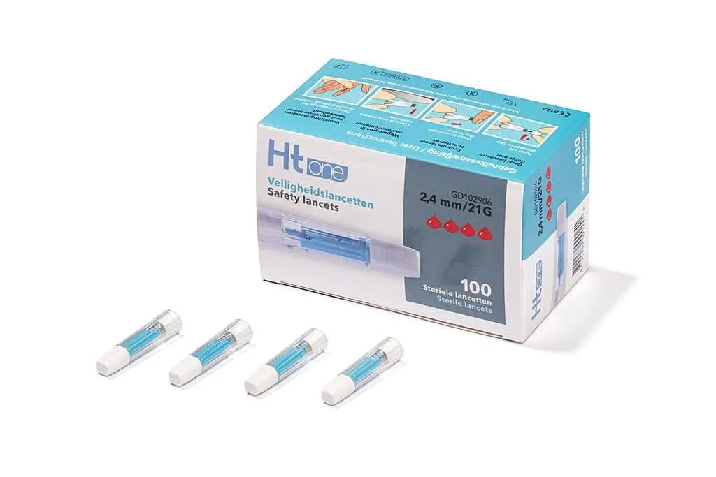 Ht One - Lancette di Sicurezza (2,4 mm) - per il controllo della glicemia