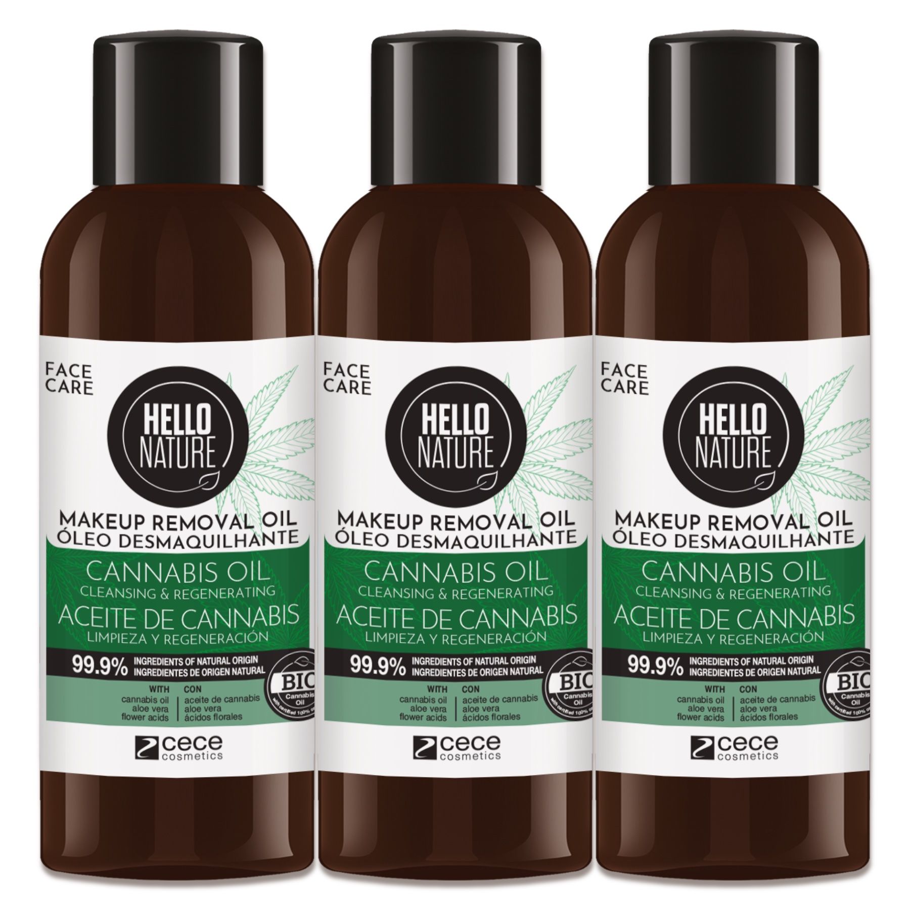 Hello Nature Make-up-Entferner für Gesichtreinigung mit Hanföl