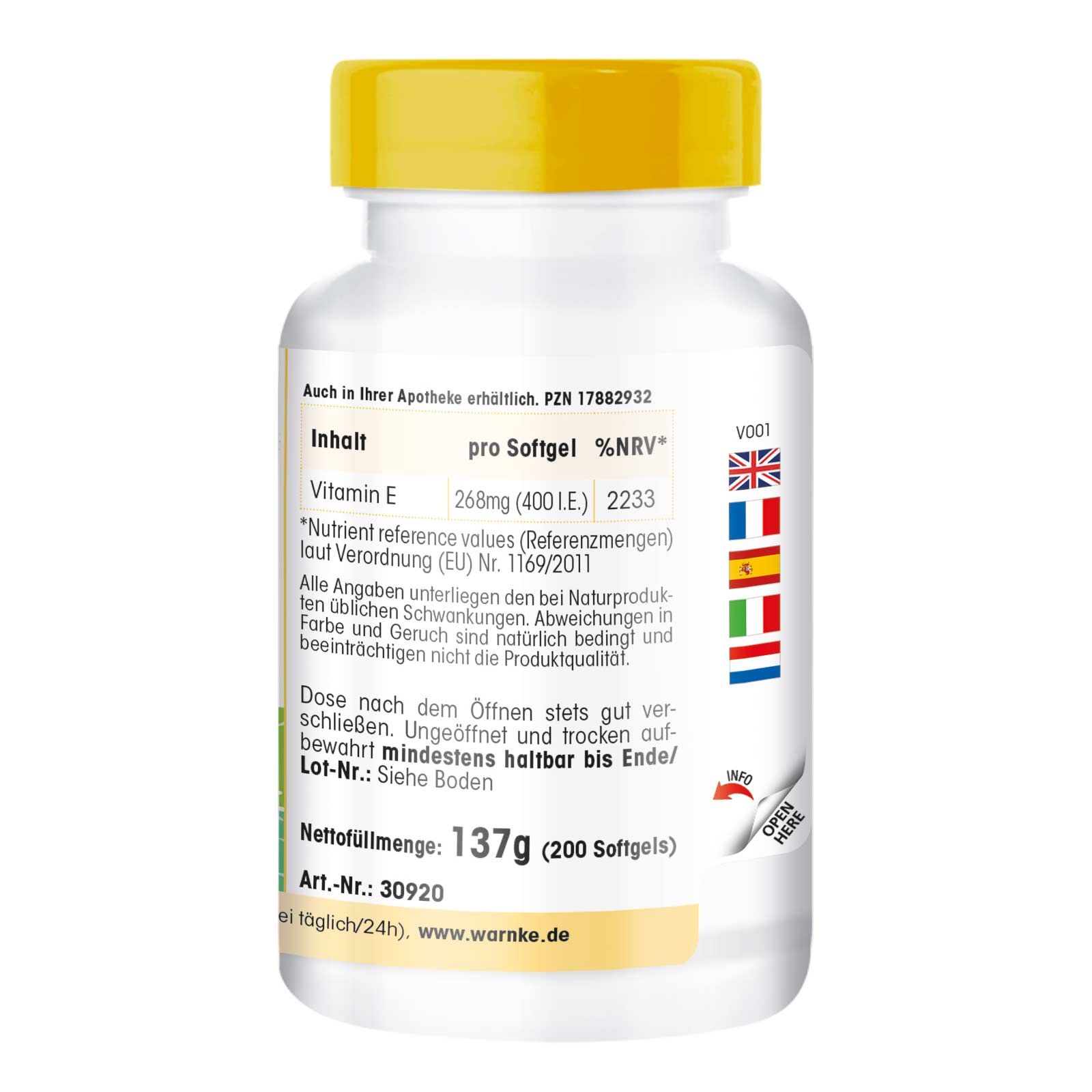 Warnke Vitalstoffe | Vitamin E 400 I.E.