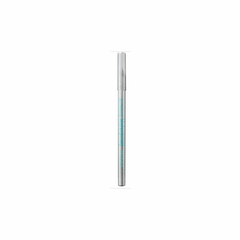 Silberfarbener Augenstift mit Kappe. Aufschrift: Waterproof, Bourjois. Spitze grau.