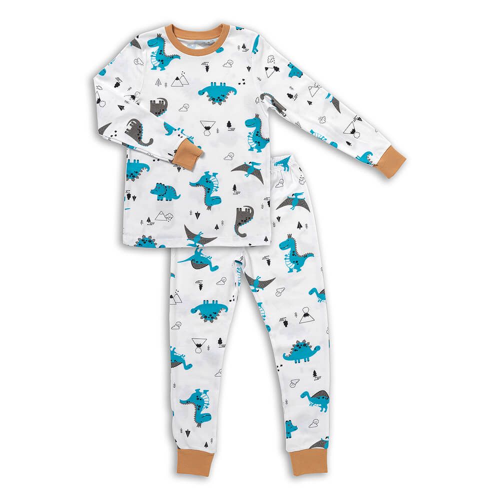 schlummersack Kinder Pyjama 2-teilig aus 100% Bio-Baumwolle Langarm Größe 98 Jurassic