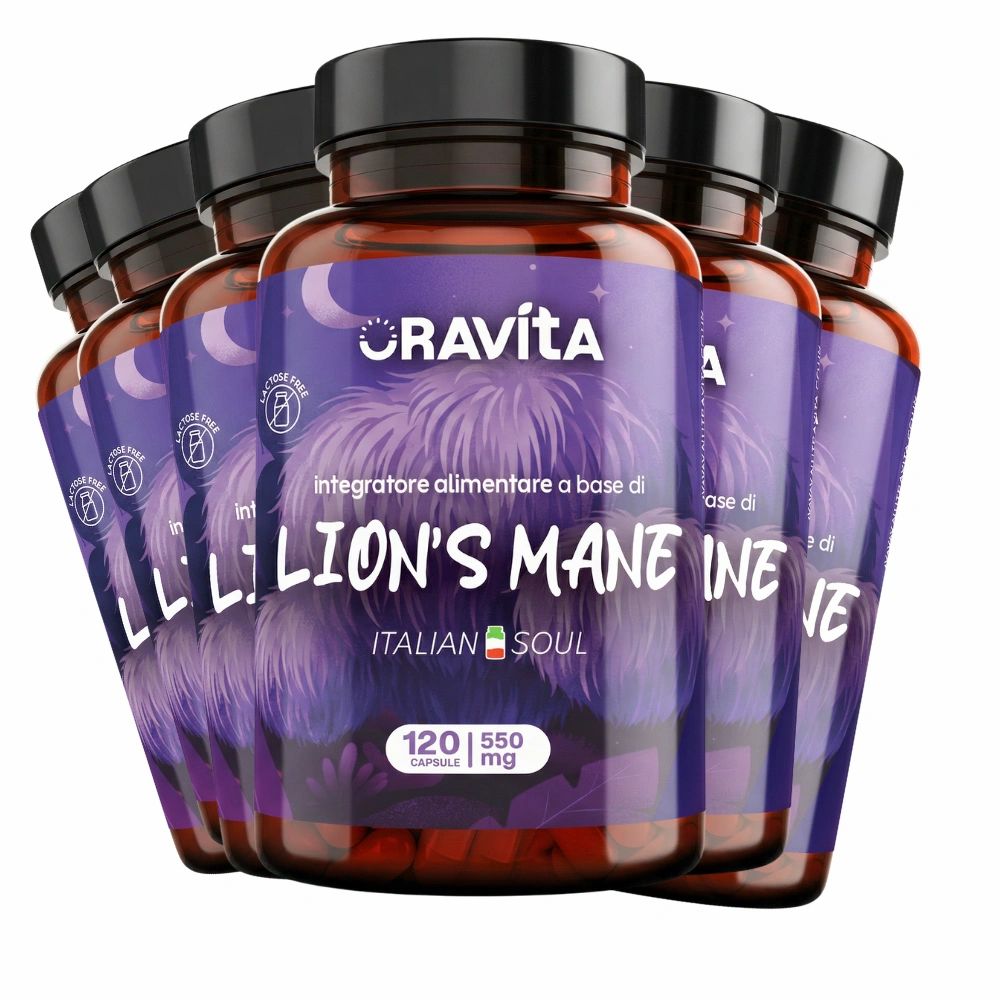 Oravita LION'S MANE Lion's Mane Estratto Titolato 30% per Memoria, Concentrazione e NGF 720 Capsule