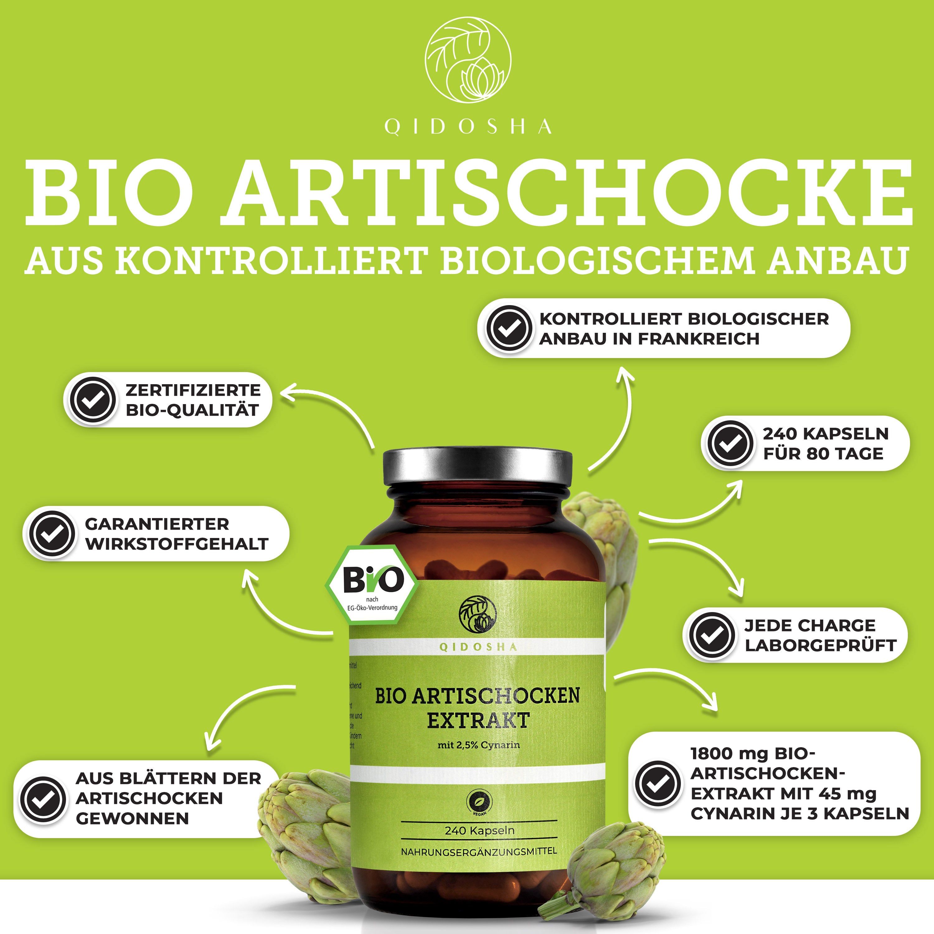 QIDOSHA Bio Artischockenextrakt (2,5% Cynarin)