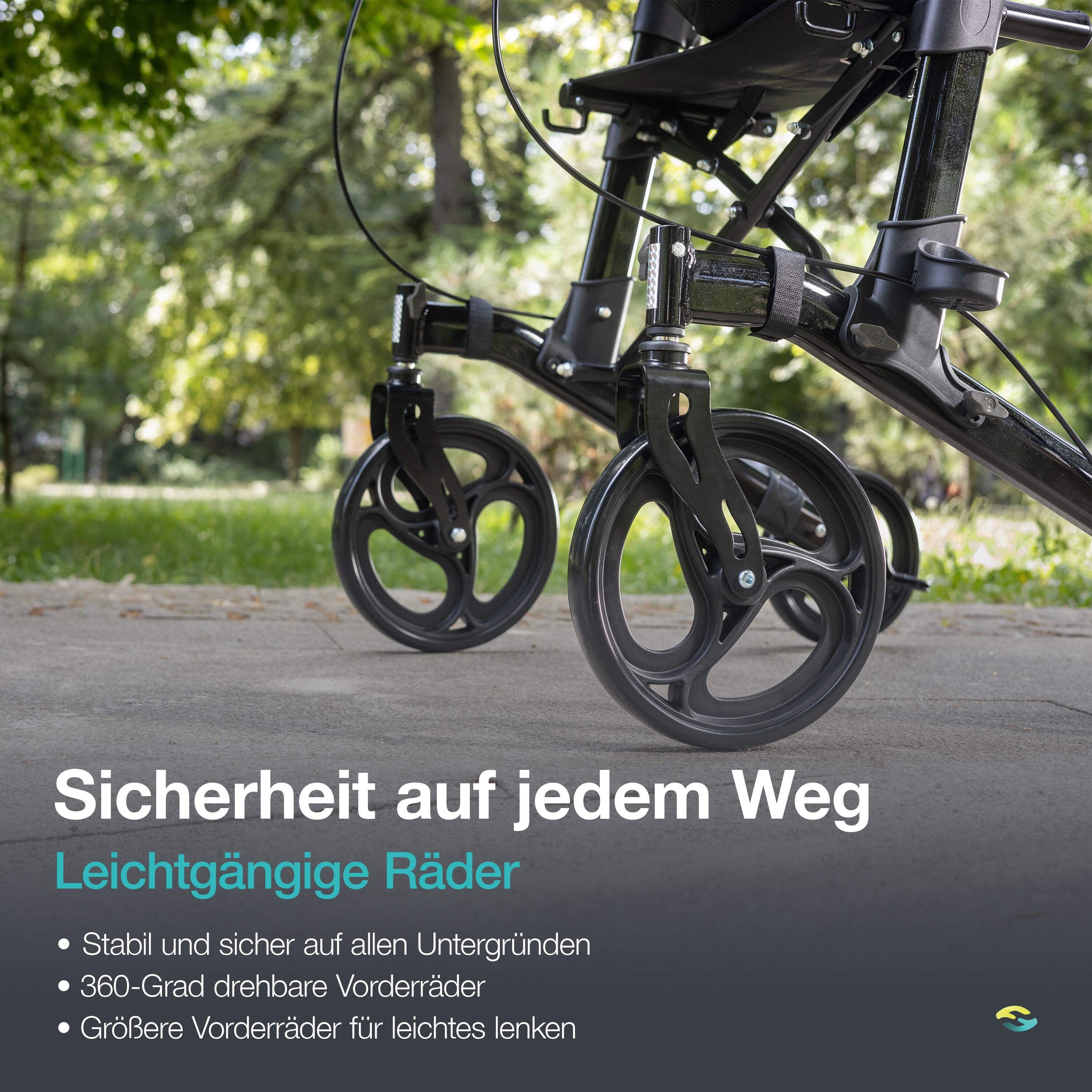 Helavo Arthritis Rollator faltbar Stand Up Gehhilfe mit Armlehnen und Sitzfläche