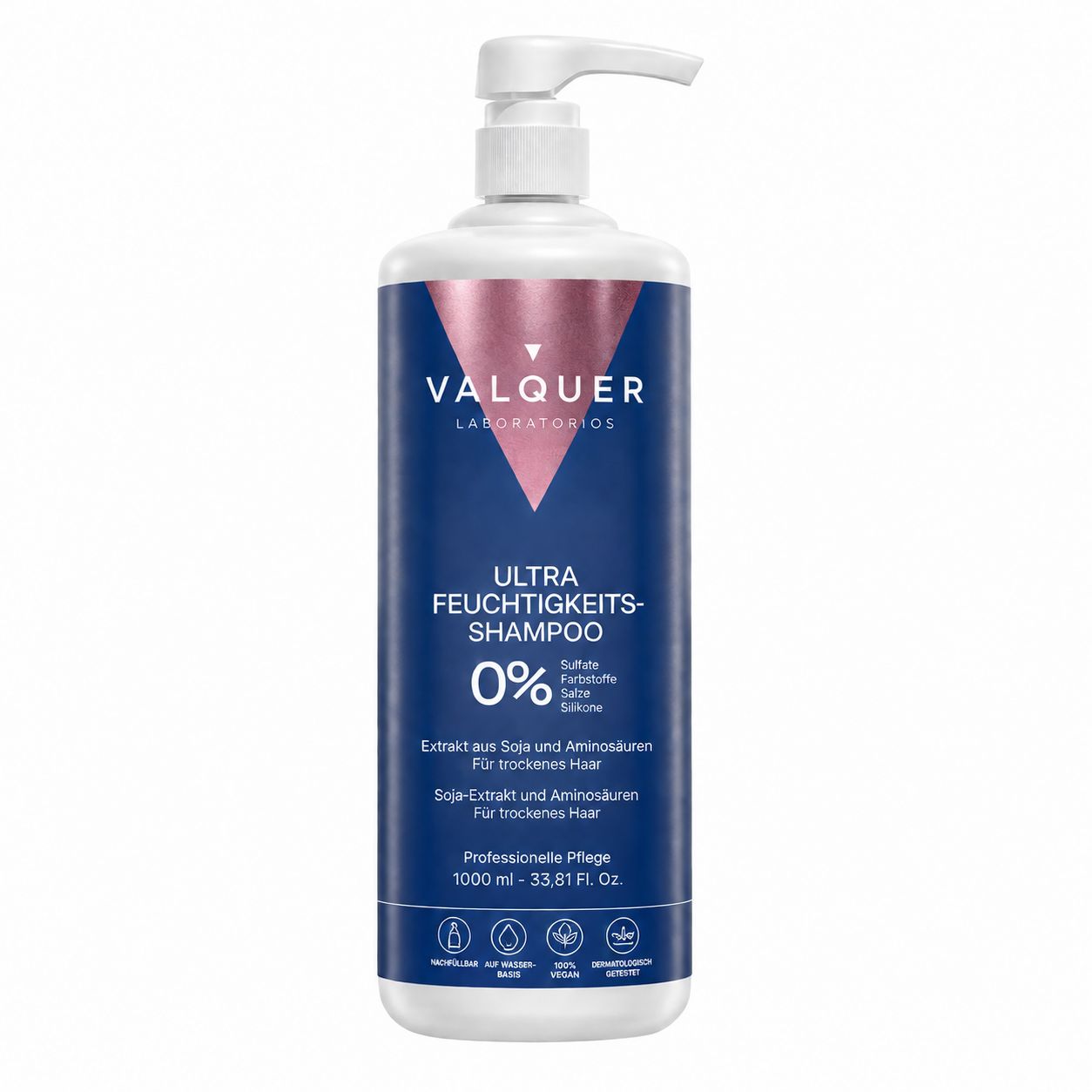 Valquer Ultra Feuchtigkeits-Shampoo, 1000ml, 0% Formel.