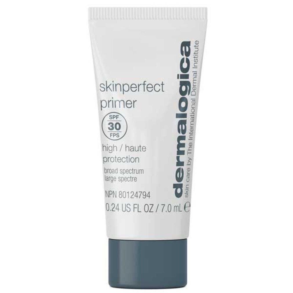Kleine Tube Dermalogica Skinperfect Primer SPF30 mit grauem Verschluss. Enthält 7.0 ml.