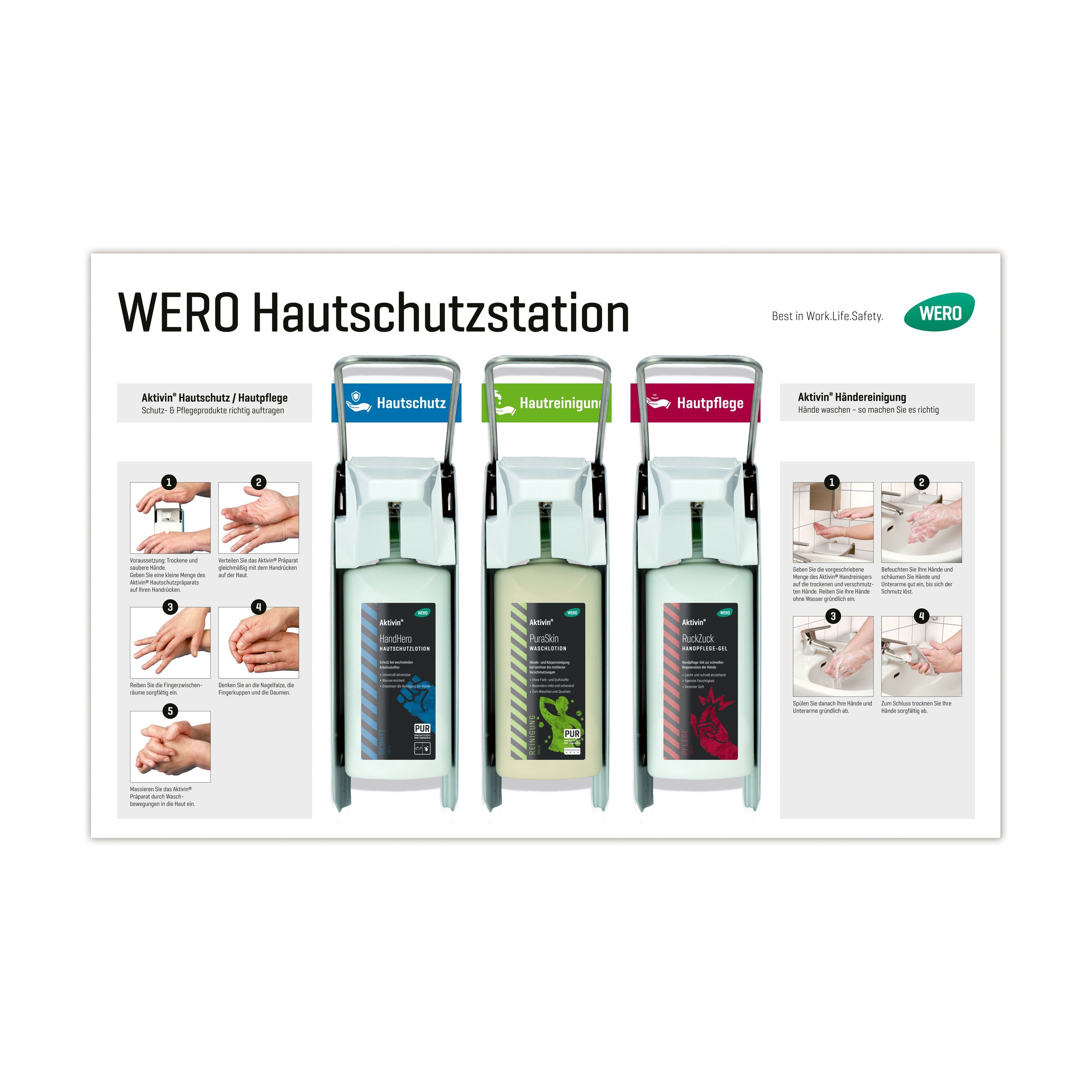 WERO Hautschutzstation für Hautschutz+Hautreinigung+Hautpflege