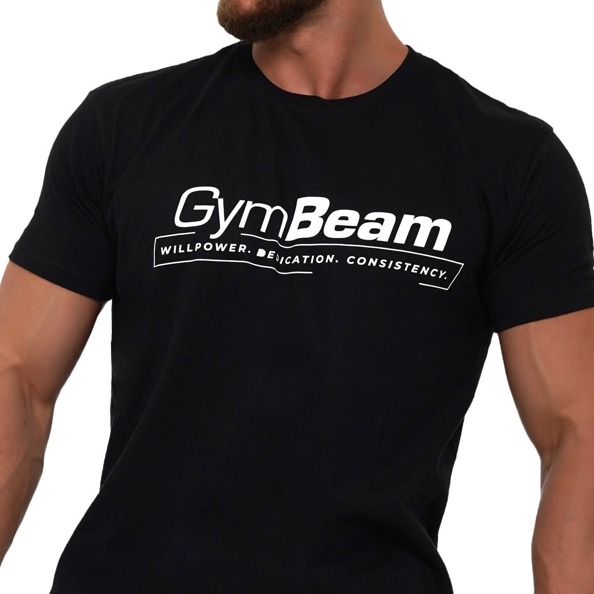 GymBeam T-Shirt Herren Regular Kurzarm Willpower Black