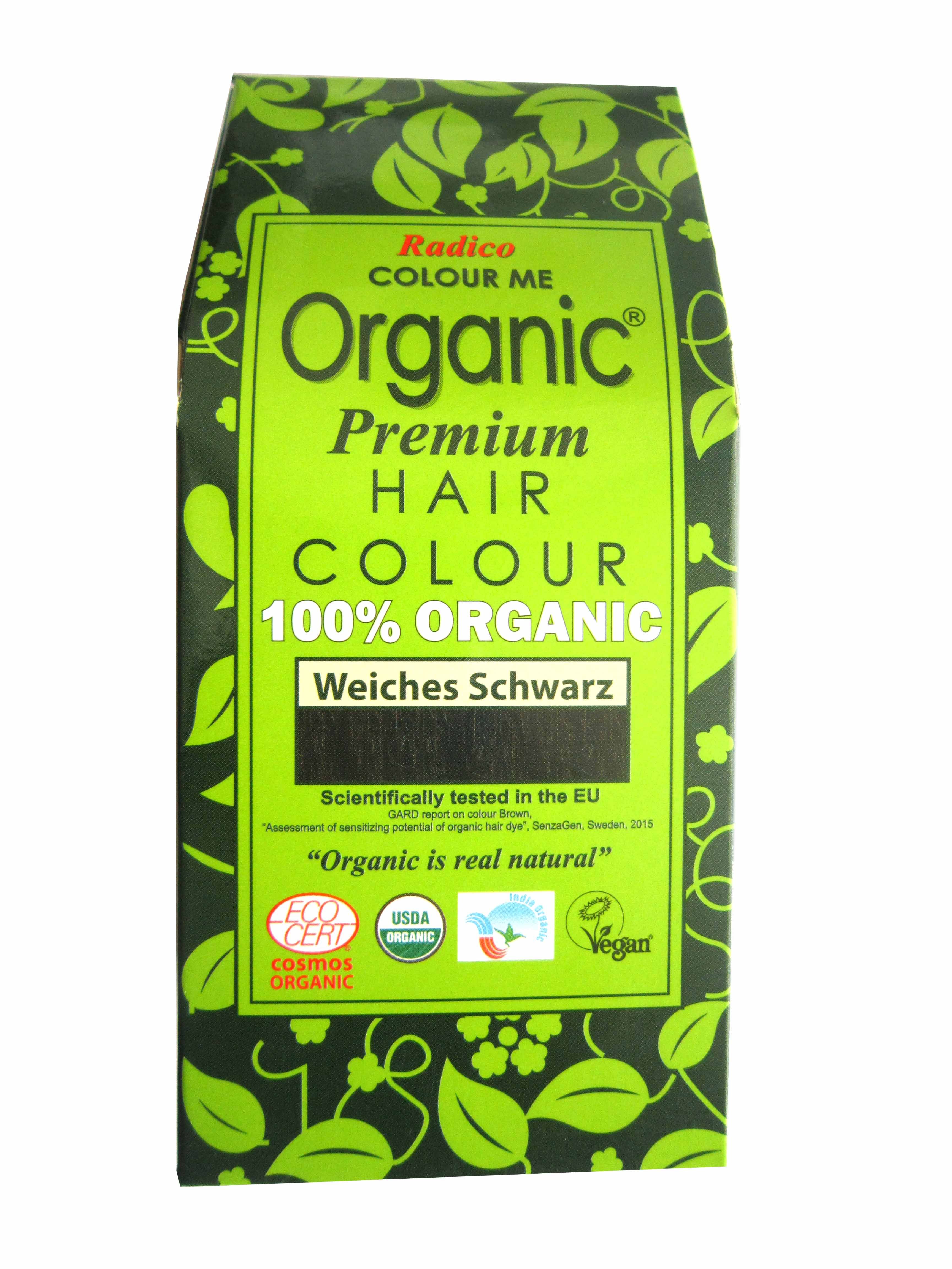 Radico Colour Me Organic Pflanzenhaarfarbe Weiches Schwarz 100 g