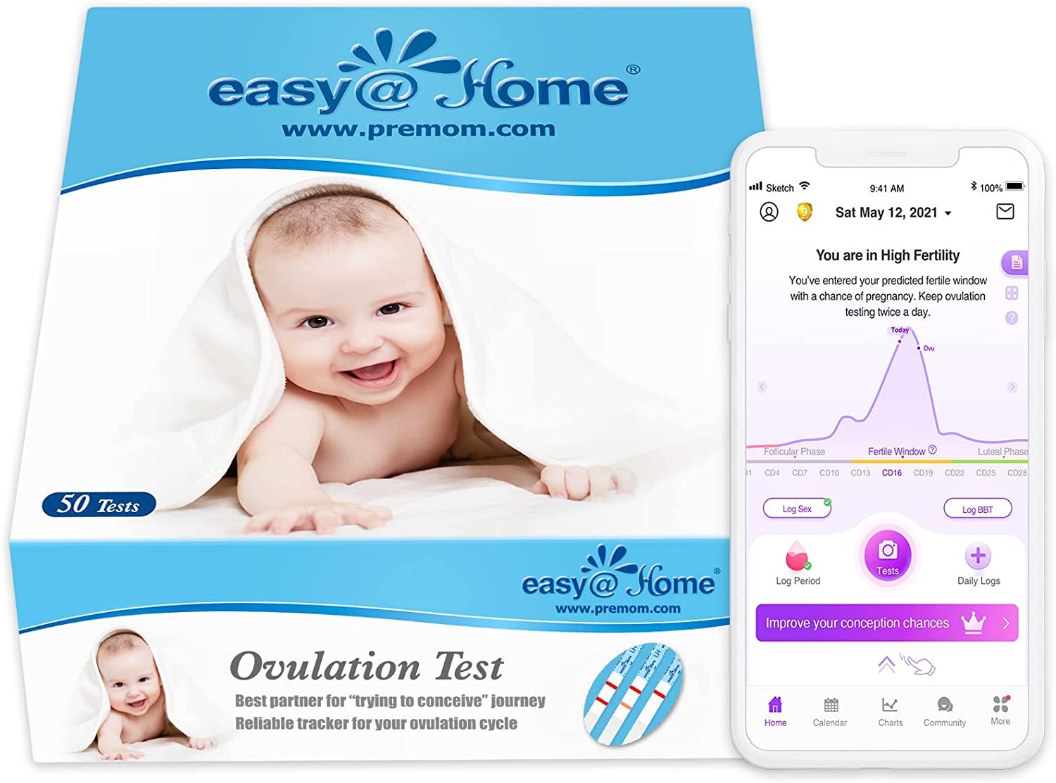 YO Fruchtbarkeitstest für Männer | Diskreter Spermatest für Zuhause | 97%  Genauigkeit | Test der Sperma Beweglichkeit | Smart und digital incl.