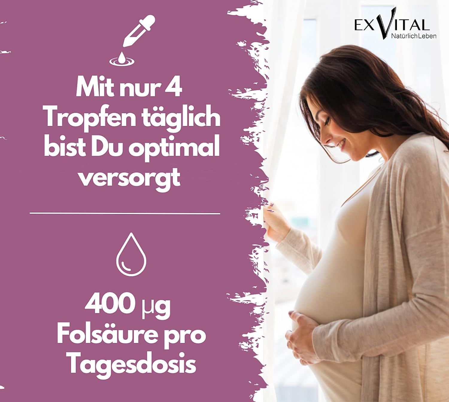 EXVital® Folsäure Tropfen, Vitamin B9 50 ml Tropfen