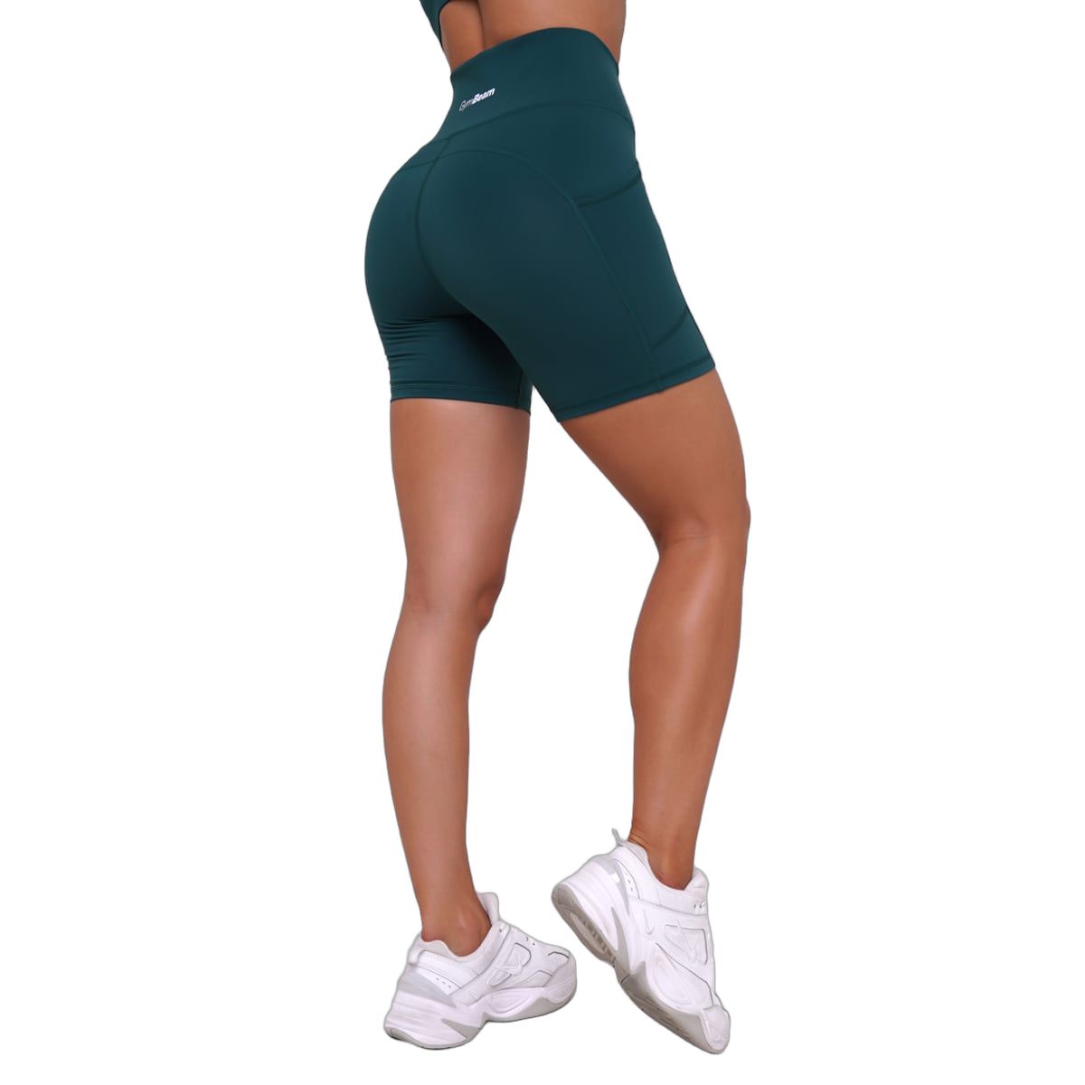 GymBeam Shorts Damen Ignite slim mit Gummizug und Taschen in Dunkelgrün