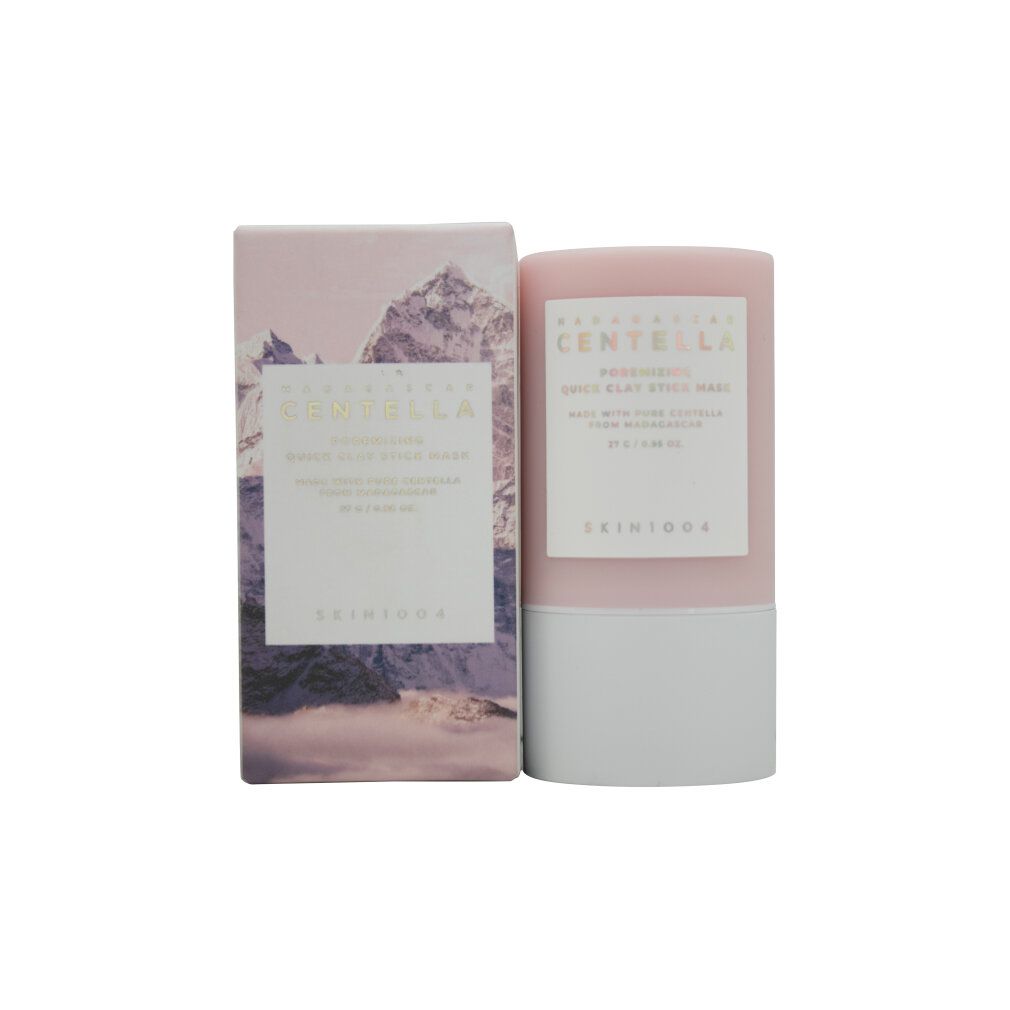 SKIN1004 Poremizing Quick Clay Stick Maske und ihre Verpackung mit Bergmotiv.