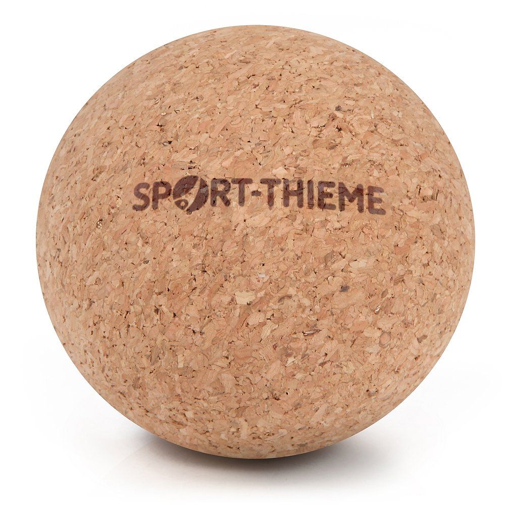 Korkball mit "SPORT-THIEME" Logo. Naturfarbener Ball aus Kork.