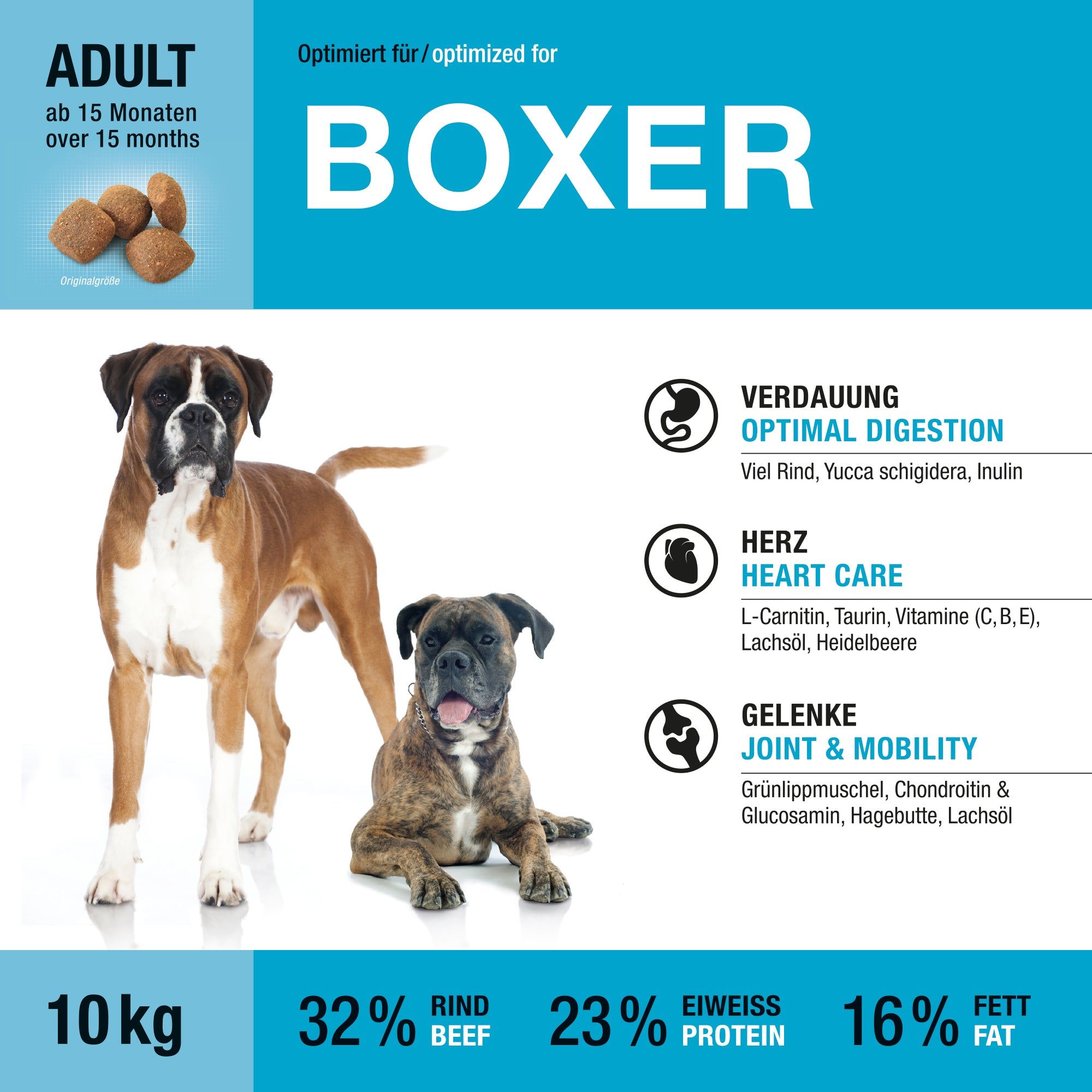 Wildsterne Breed Selection Boxer Hundefutter: 10kg, Rindfleisch, Protein, Fett. Für Hunde ab 15 Monaten.