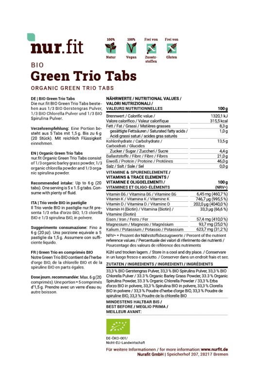 nur.fit BIO Green Trio Tabs