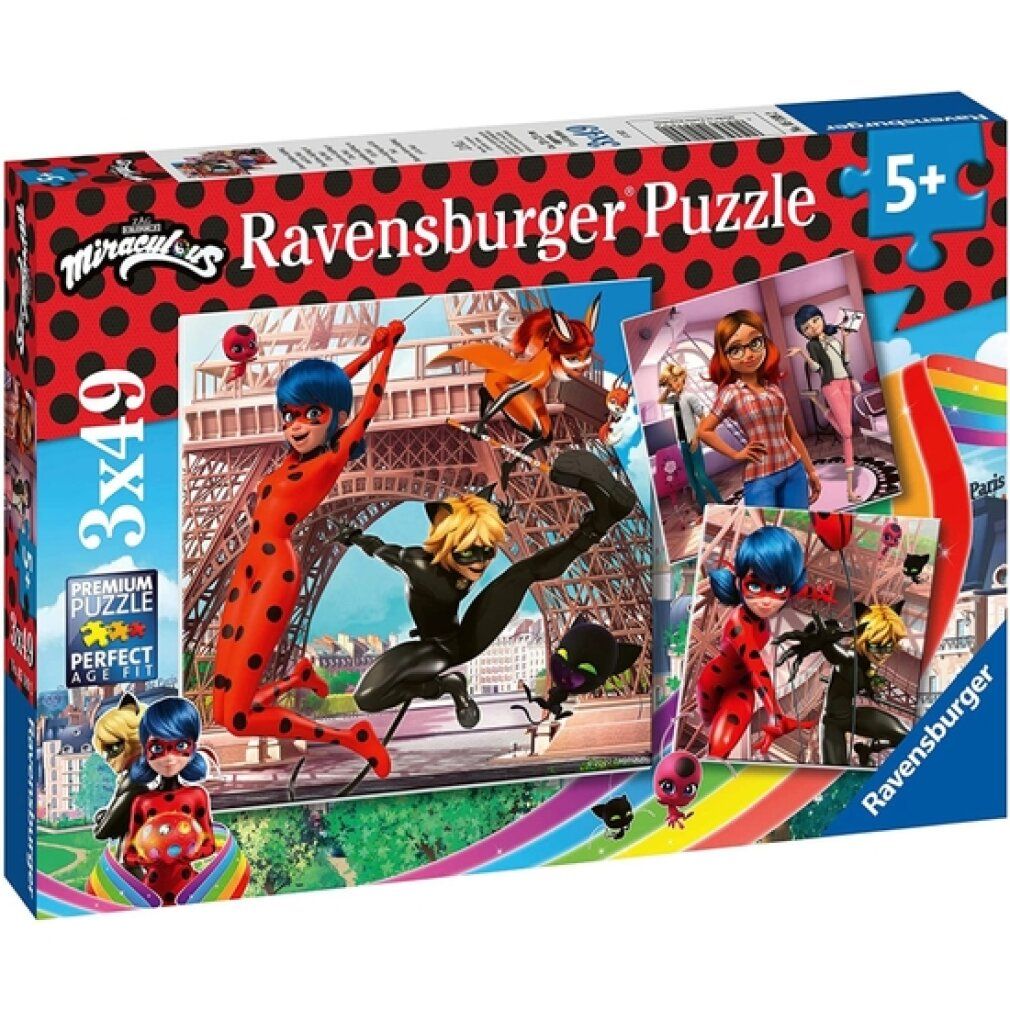 ravensburger Puzzle Magic Marienkäfer und schwarze Katze 3x49 Teile 1 St