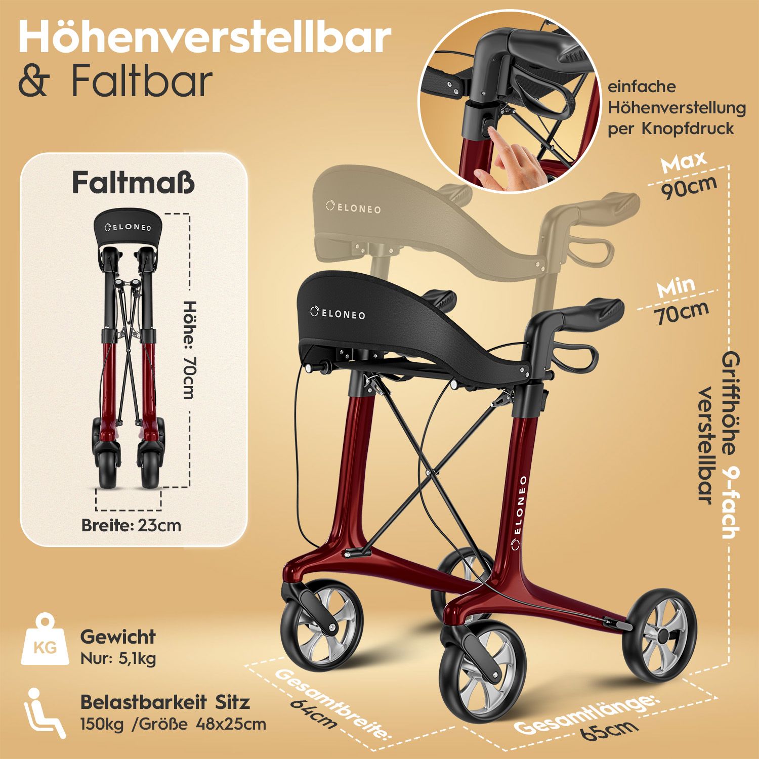 ELONEO Carbon Rollator - M