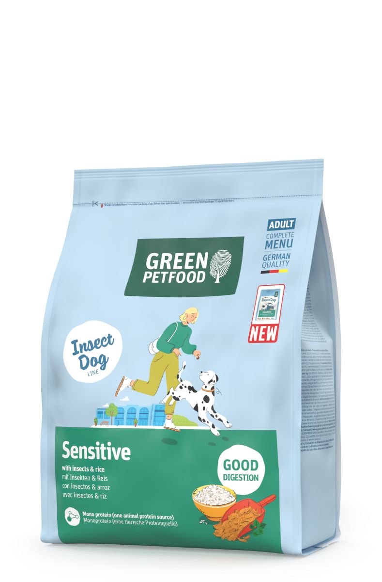 GPF Sensitive Hundefutter mit Insekten & Reis, 5 x 900 g Packung.