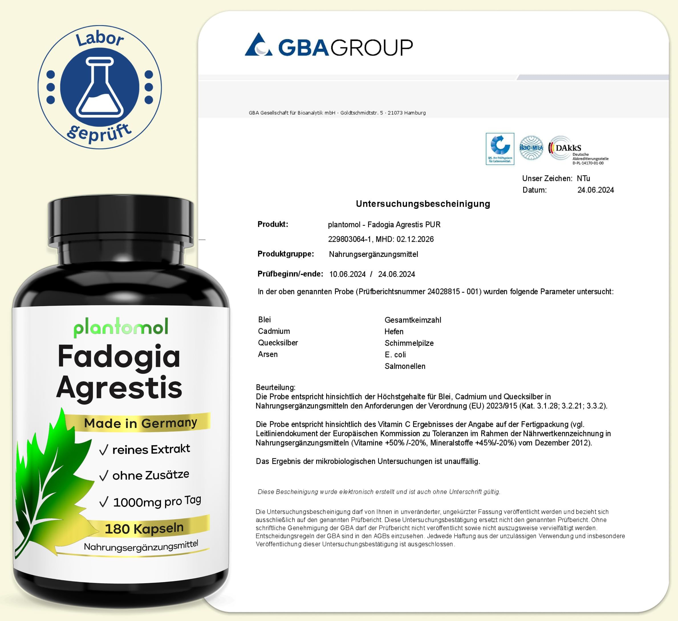 plantomol® Fadogia Agrestis Extrakt Kapseln ohne Zusätze - 20.000mg Fadogia pro Tag (2 Kapseln)
