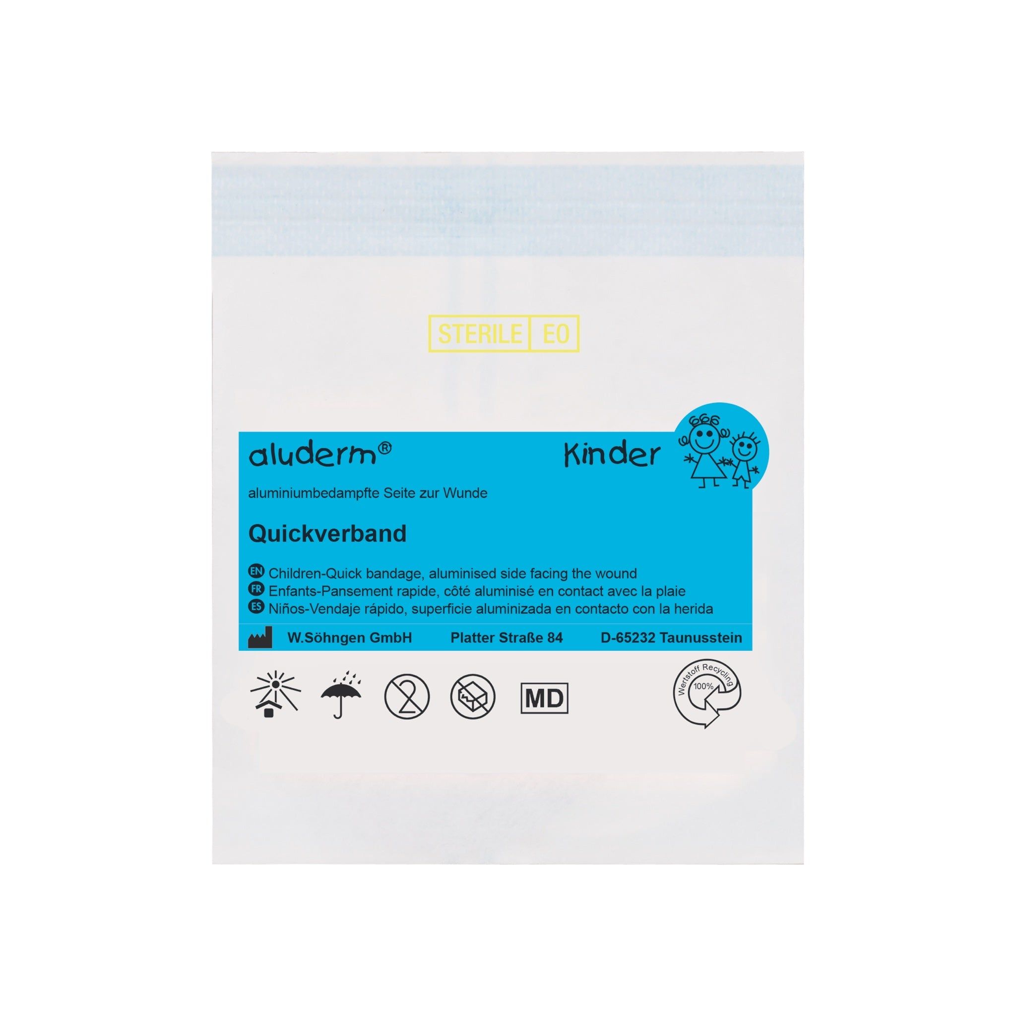 Aluderm Kinder Quickverband groß 1 St Verband