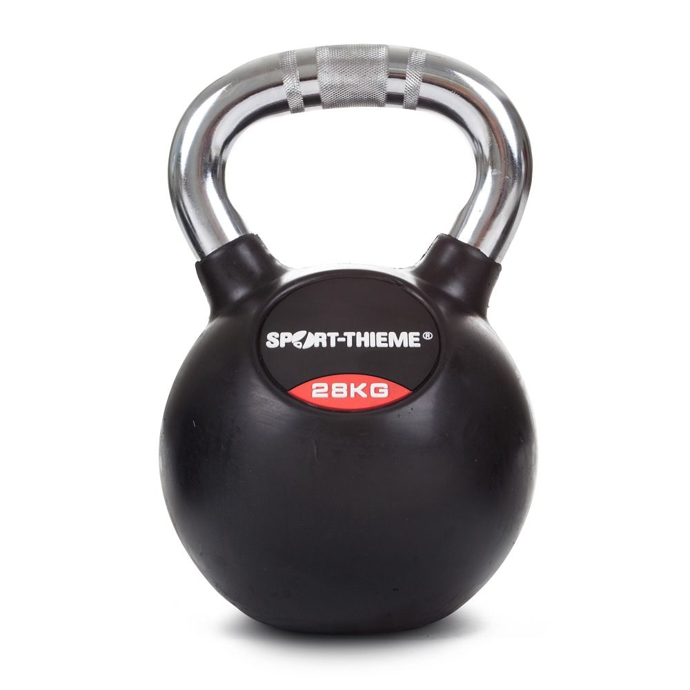 Sport-Thieme Kettlebell Gummiert mit gerändeltem Chrom-Griff 1 St