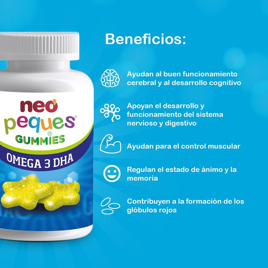 NEO PEQUES Omega‑3 DHA Gummibärchen Zitrone, 30 Stk.