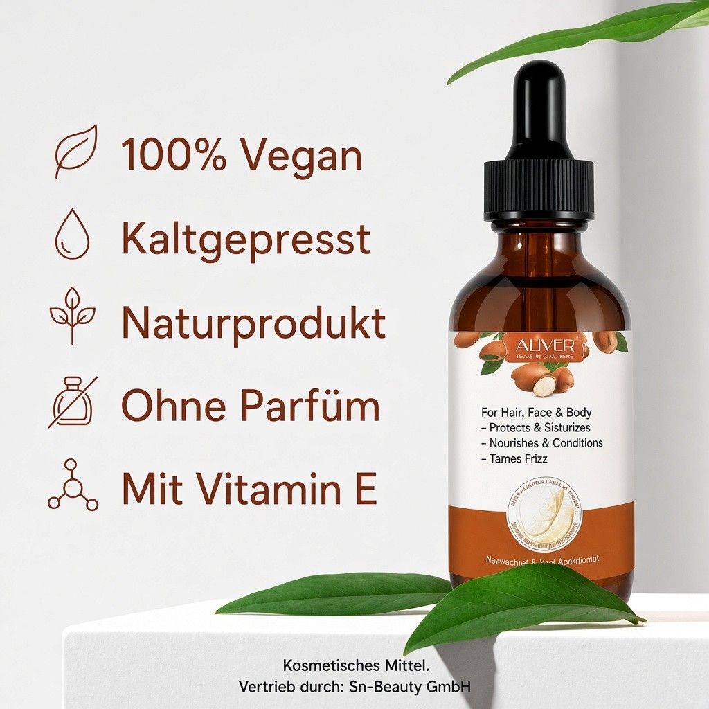 ALIVER Haaröl Arganöl Gesicht Haut Haar Nagel Pflege Vegan