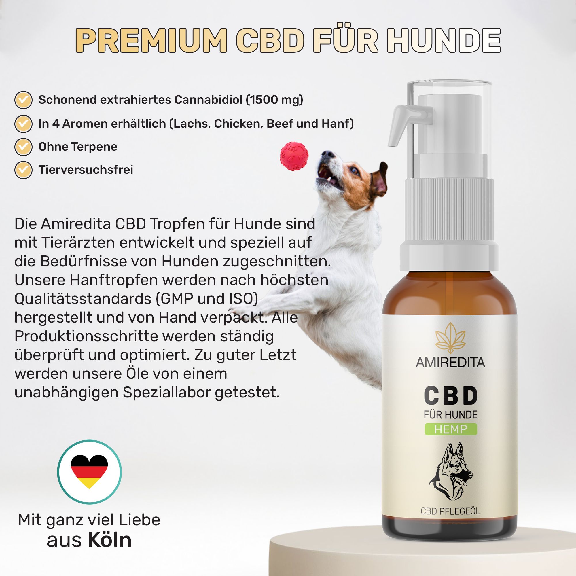 Amiredita CBD Öl Hunde 1500mg - Hanfaroma