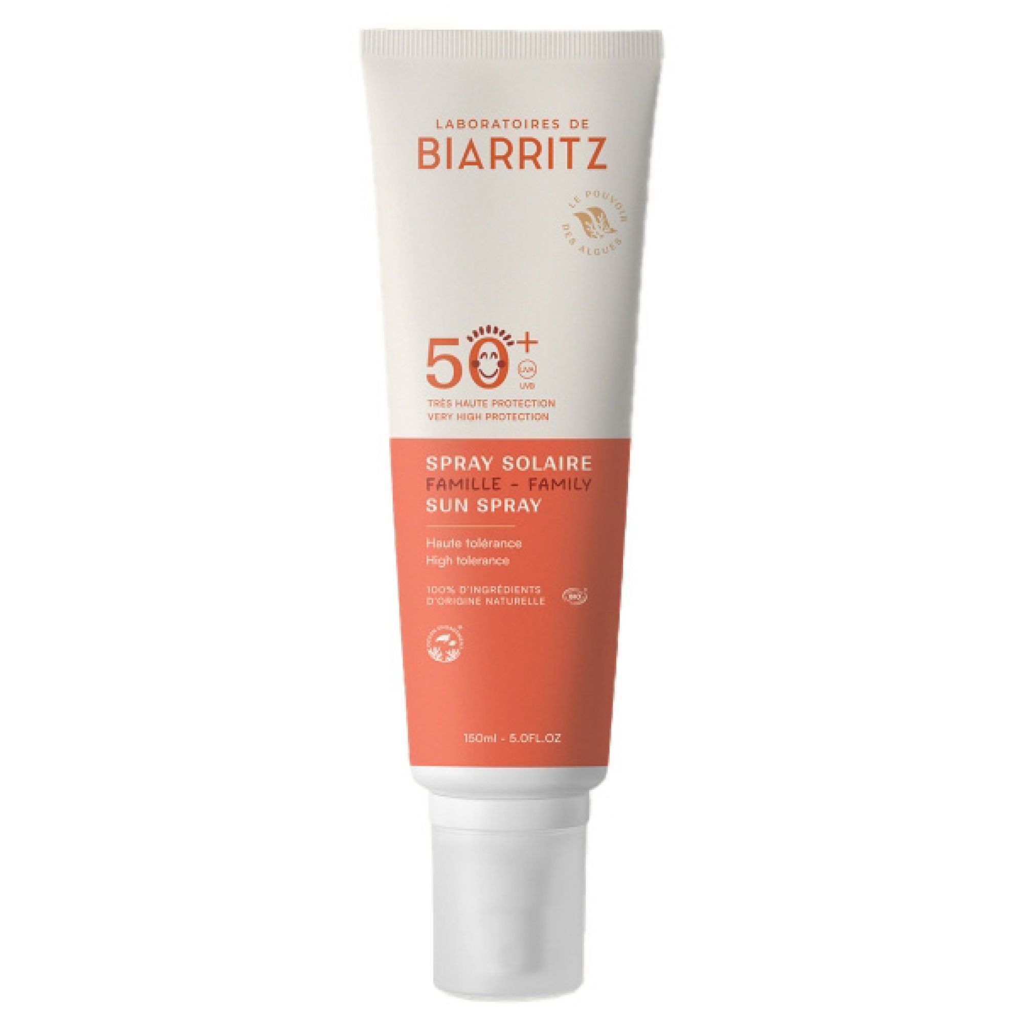 Laboratoires de Biarritz Bio Sonnenspray für Gesicht und Körper LSF 50+ 1 4,6x4,5x21,5 cm
