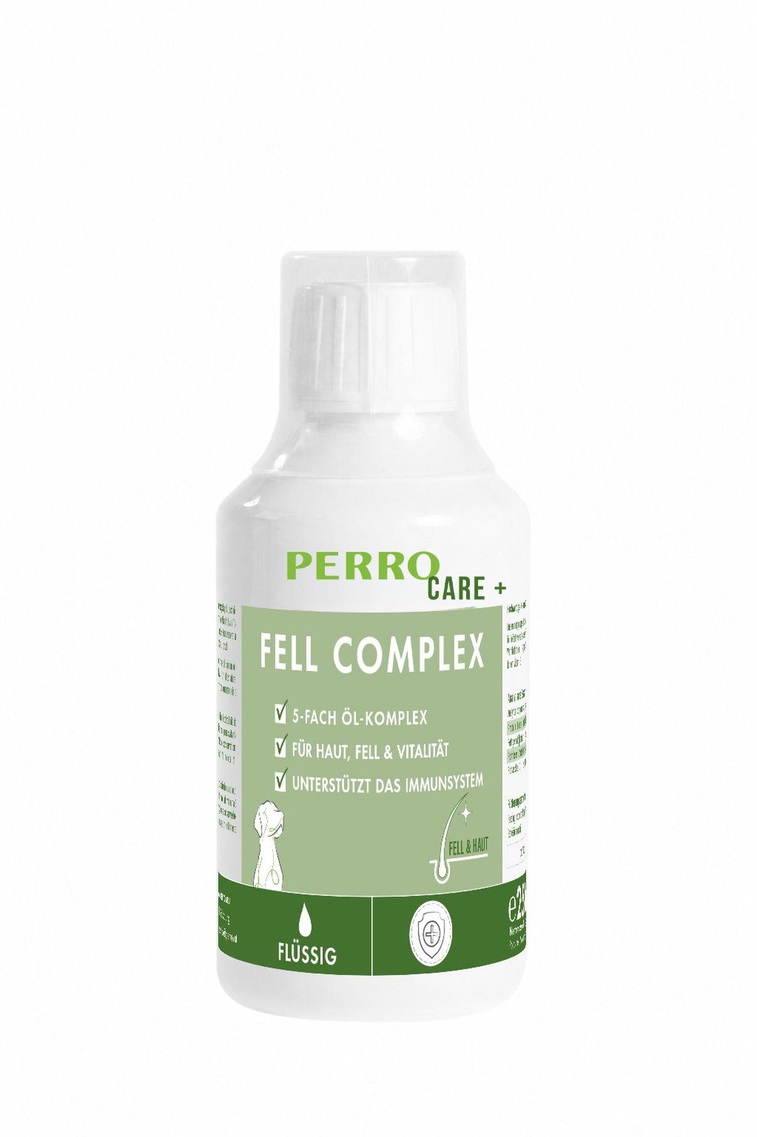 Perro Care Fell-Complex – Nahrungsergänzung für glänzendes Fell & gesunde Haut bei Hunden 250 ml Futter