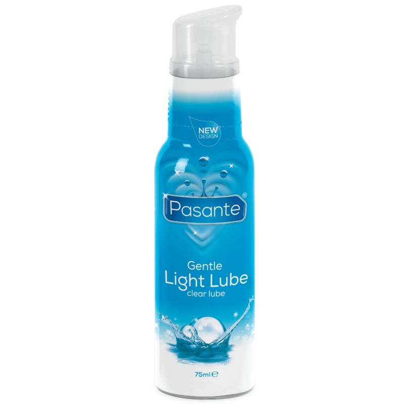 Pasante Gentle Light Lube 75ml Flasche mit Pumpspender, Wasser-basiert, vegan.