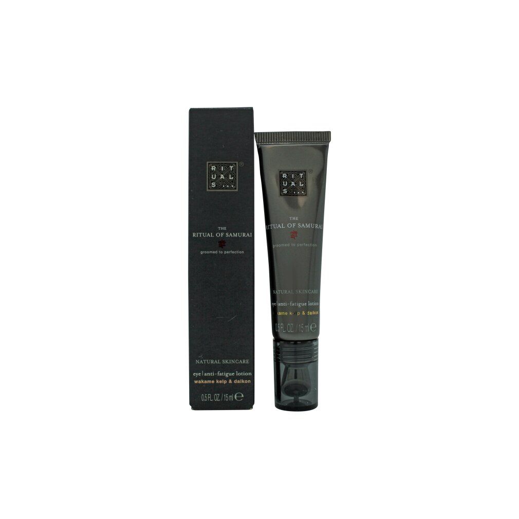 Schwarze Tube und Schachtel. Auf der Tube steht "The Ritual of Samurai". Auf der Schachtel steht "NATURAL SKINCARE".