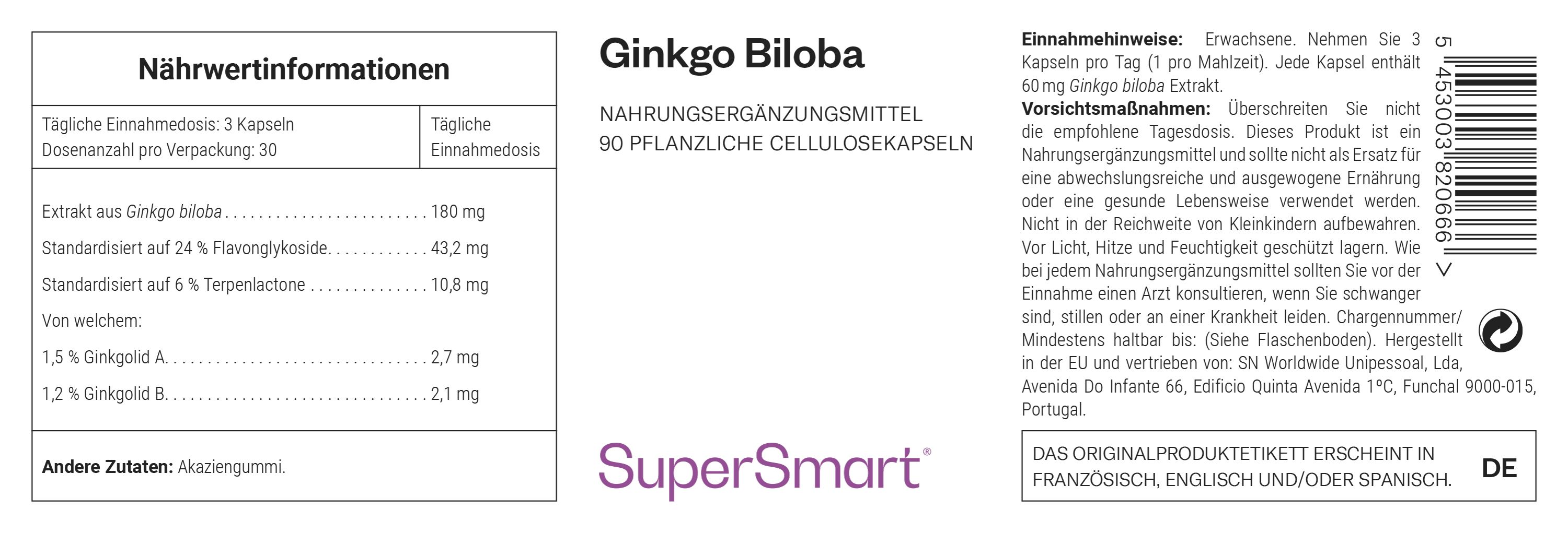 Ginkgo biloba - SuperSmart