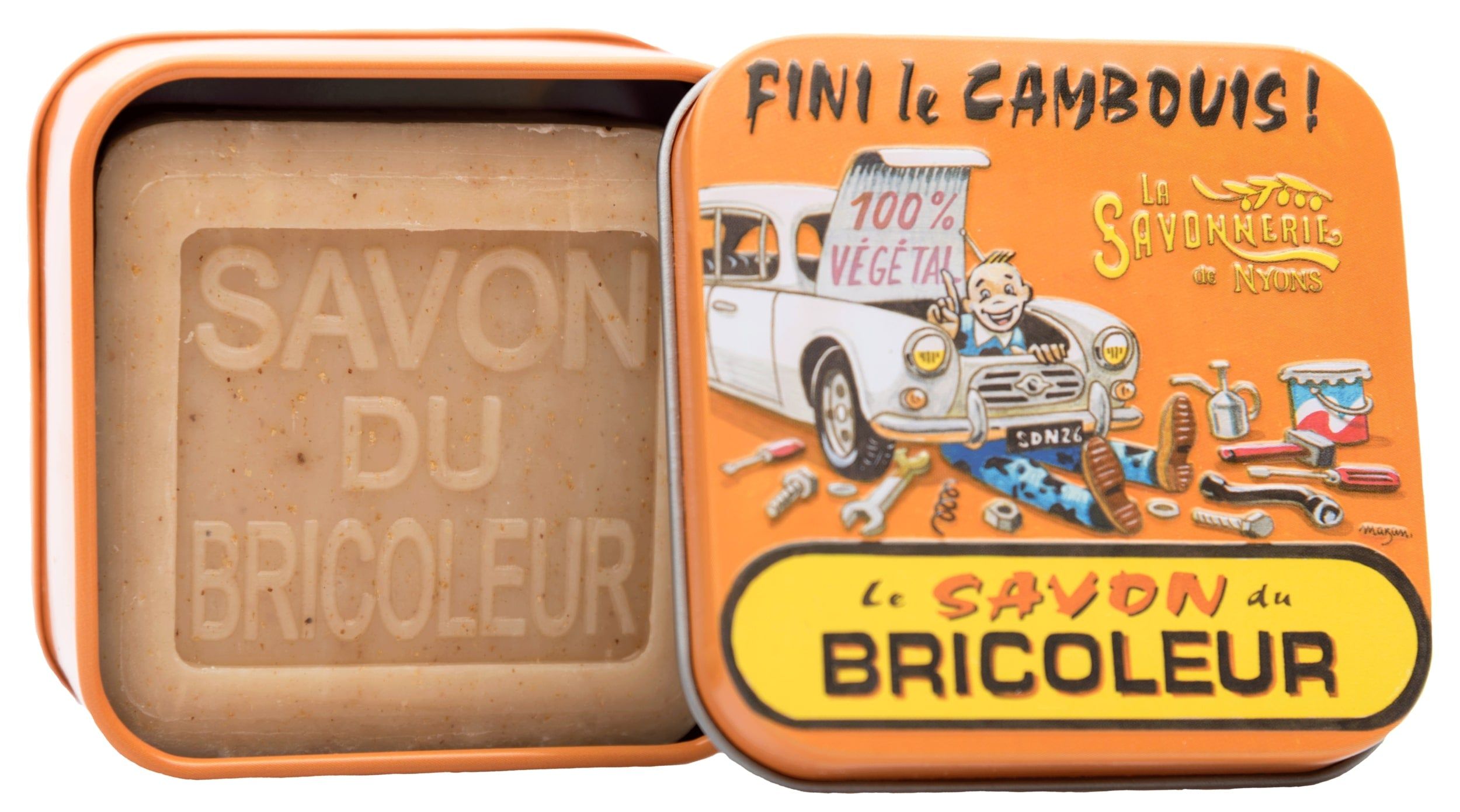 La Savonnerie de Nyons - Metallbox mit Seife "Handwerker-Seife"