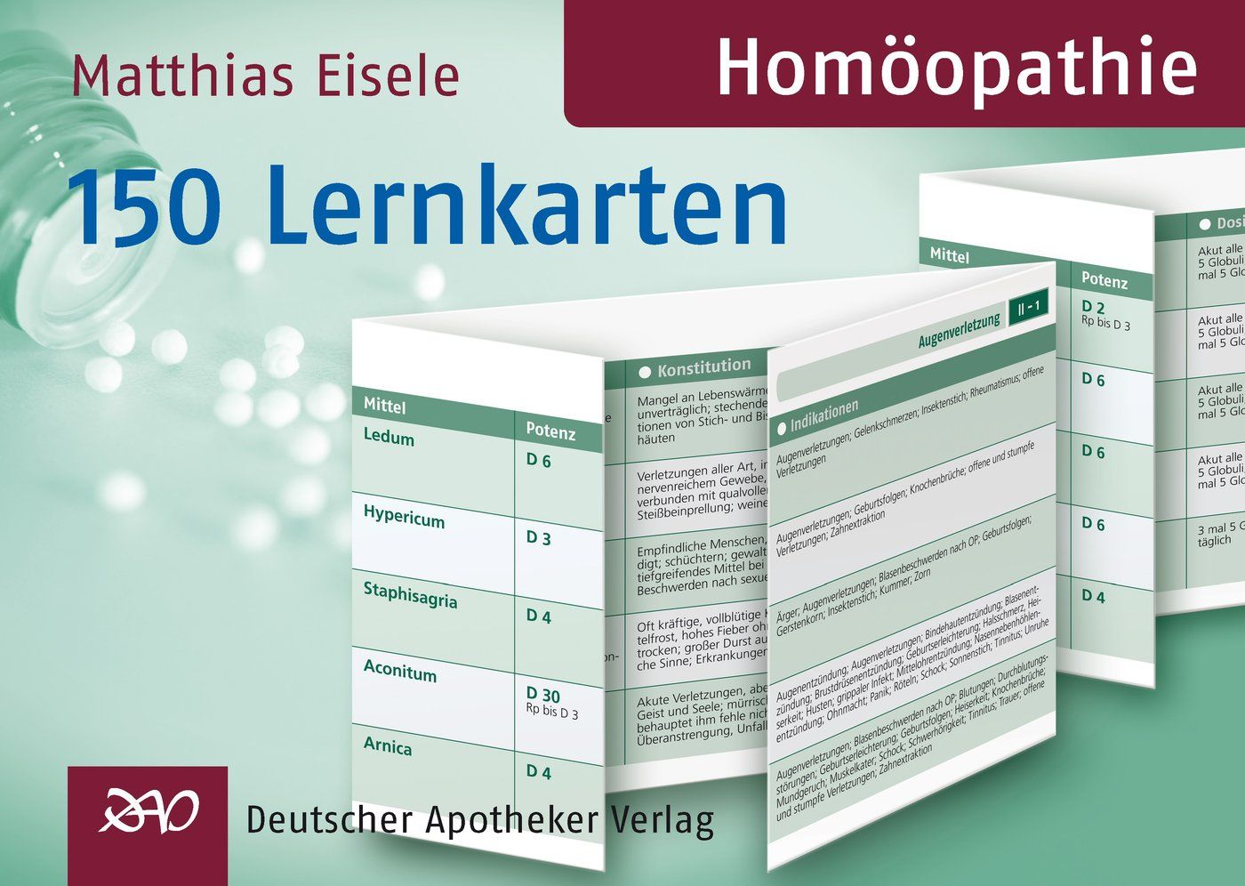Lernkarten "Homöopathie" von Matthias Eisele. 150 Karten mit Informationen. Deutscher Apotheker Verlag.