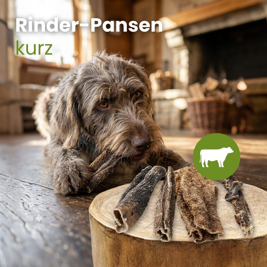 Rinder-Pansen kurz, 100% Rind, hoher Proteingehalt, ohne künstliche Zusätze.