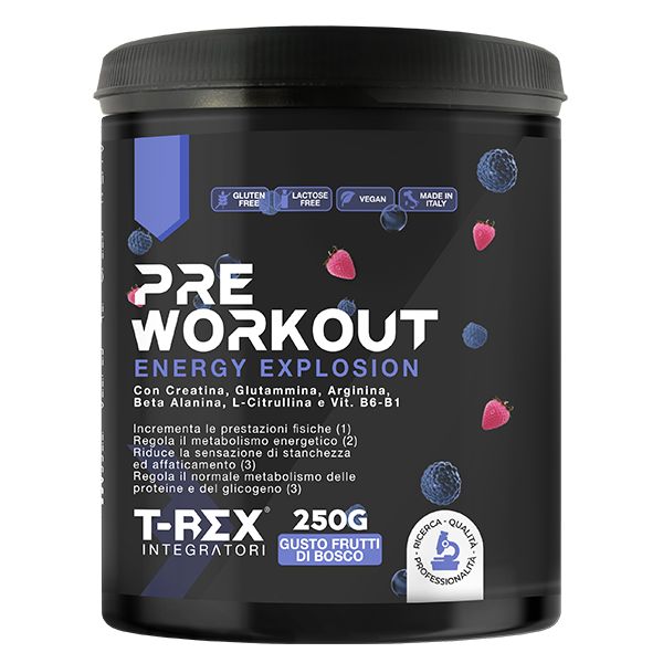 T-Rex Integratori Pre Workout frutti di bosco 250 g