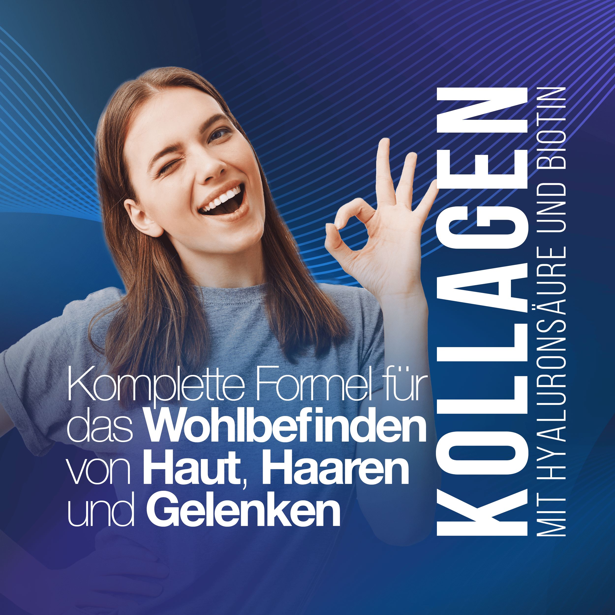 Kollagen Komplex mit Hyaluron & Biotin – 240 Tabletten hochdosiert. 2000 mg Kollagen-Hydrolysat mit