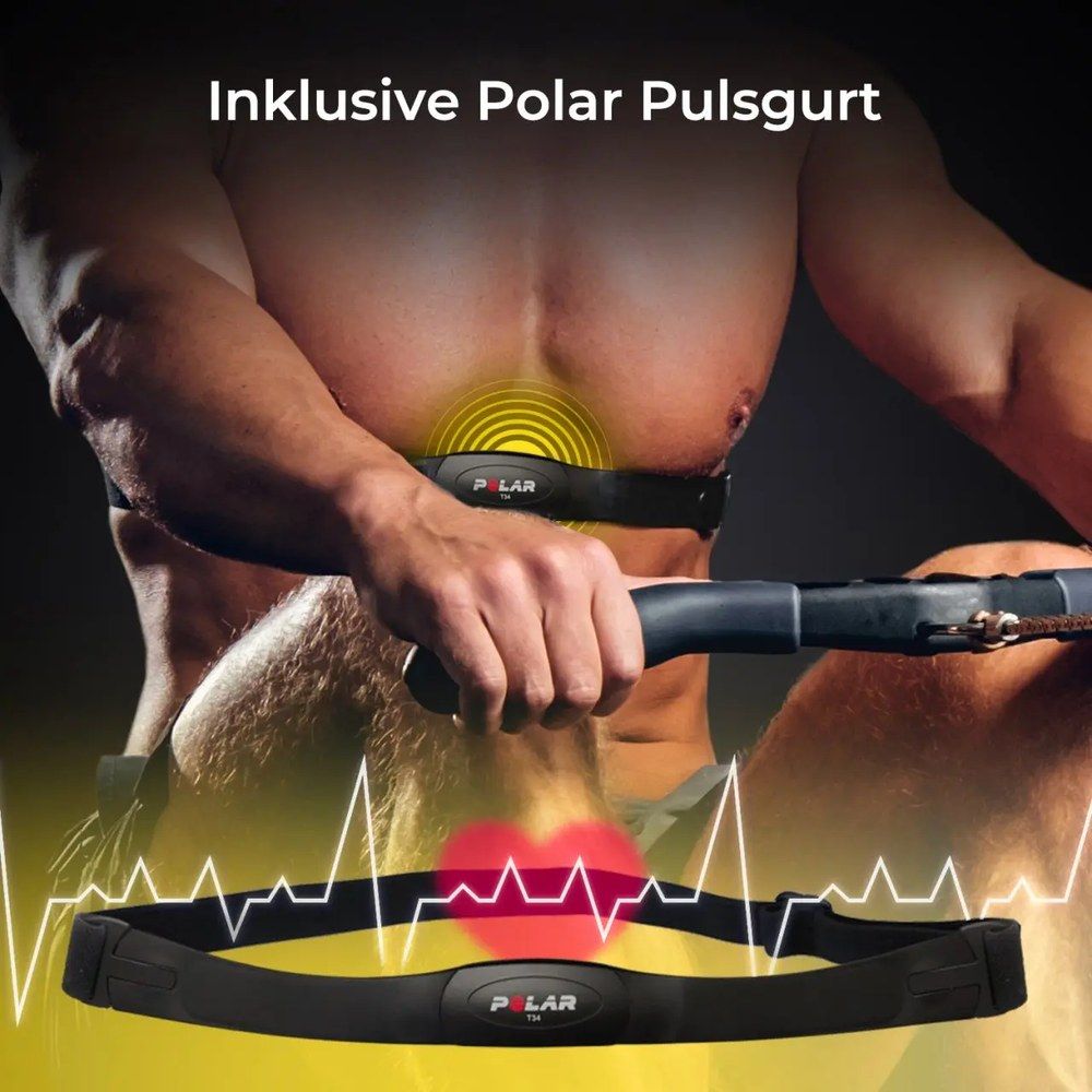 Brustgurt zur Herzfrequenzmessung, inklusive Polar.