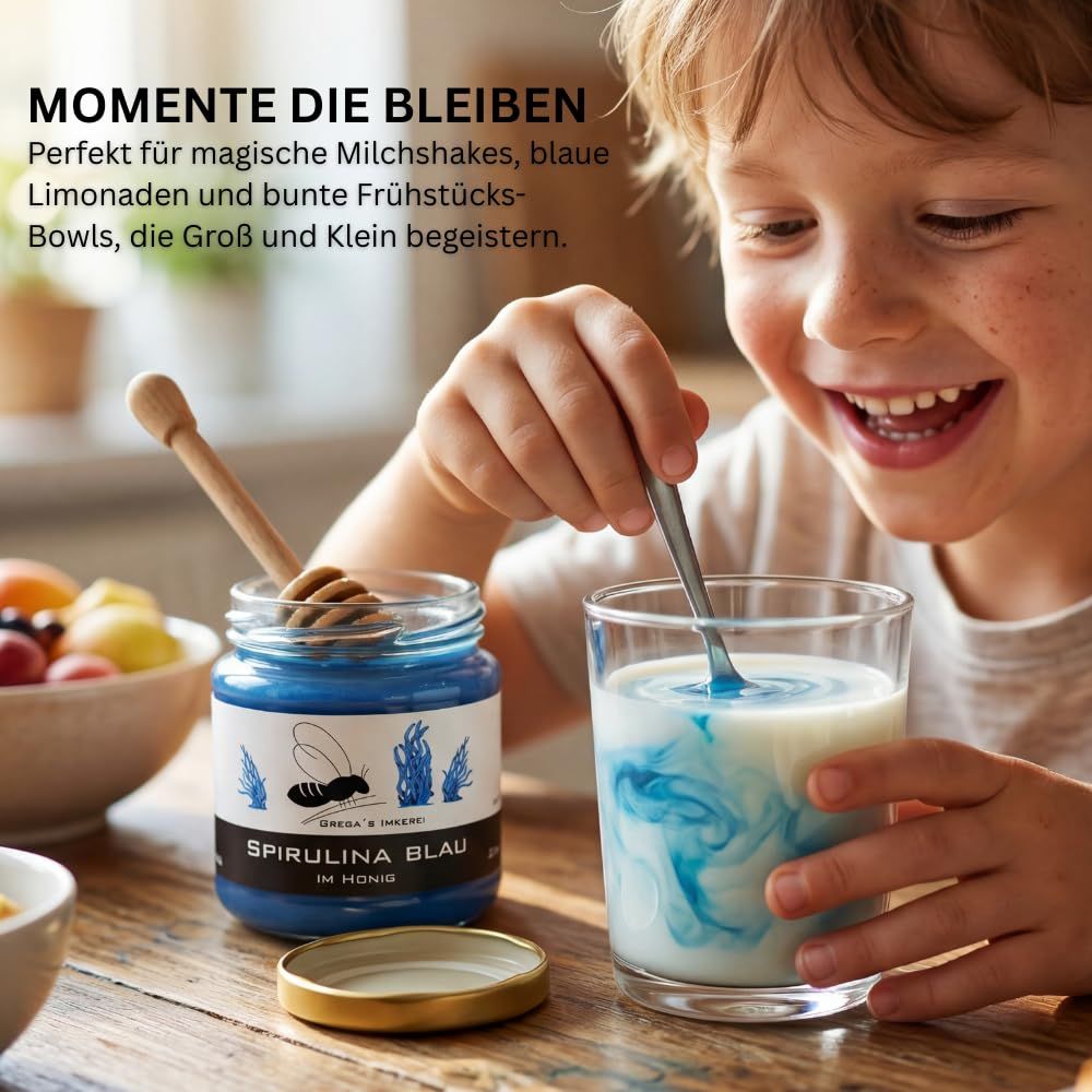 Grega´s Imkerei Spirulina Blau im Honig