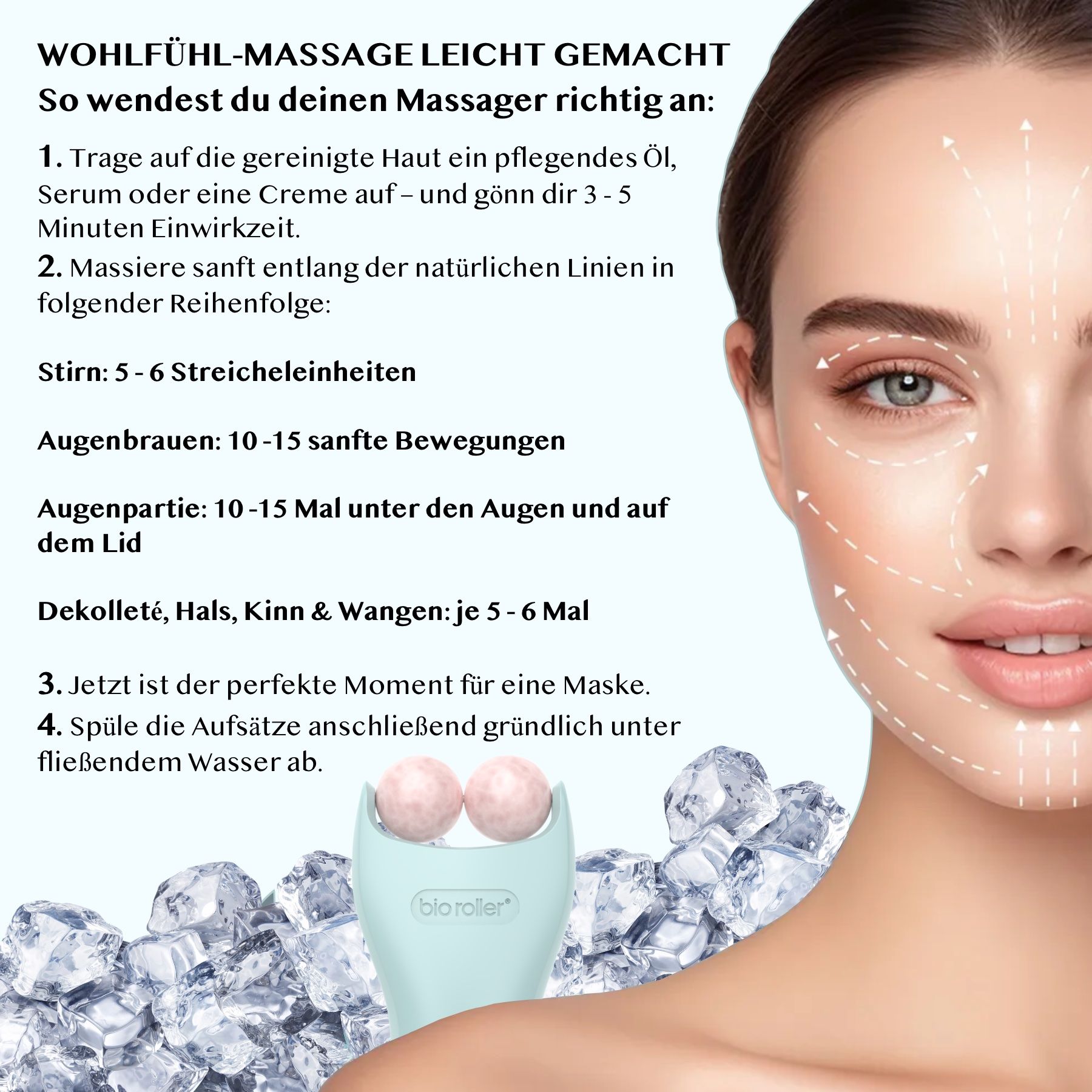 P-Beauty  Dermaroller Bio Roller G10 Microneedling für Hautpflege