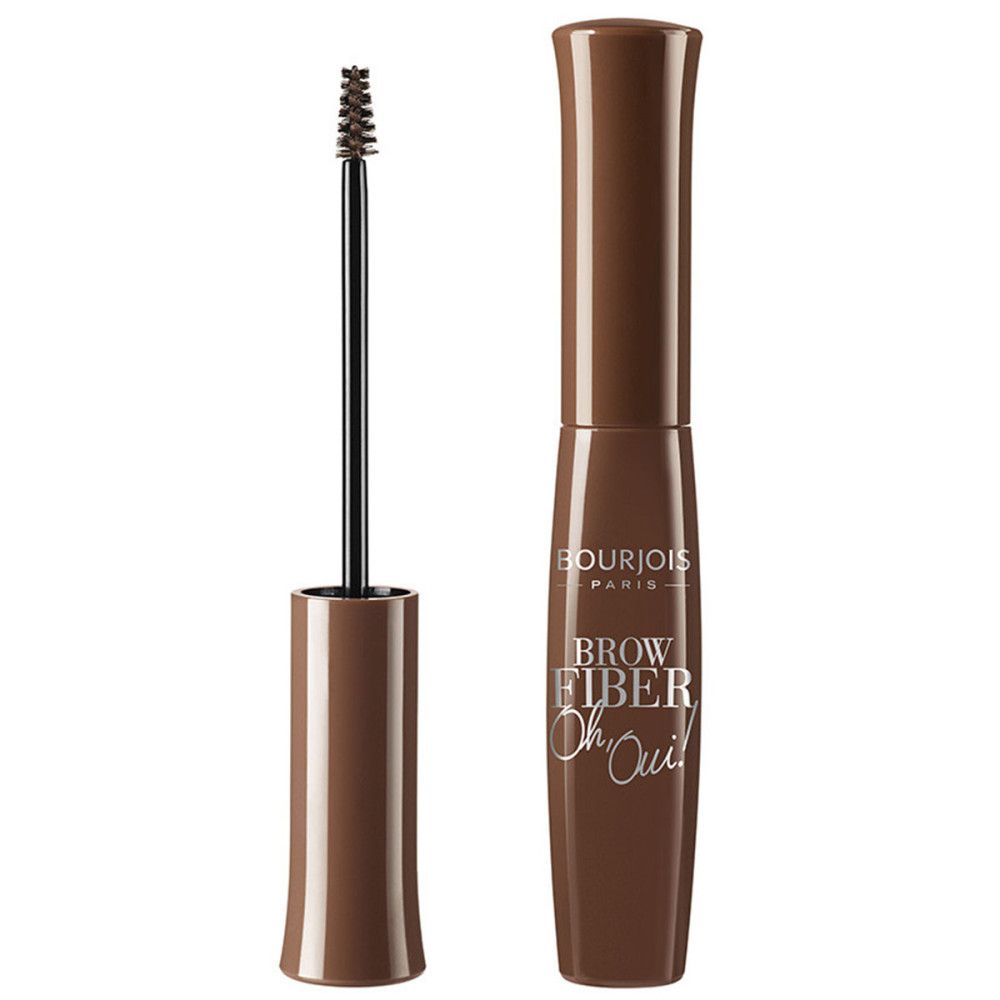 Brauenmascara mit Bürste. Schriftzug: BROW FIBER Oh Oui! von Bourjois Paris.