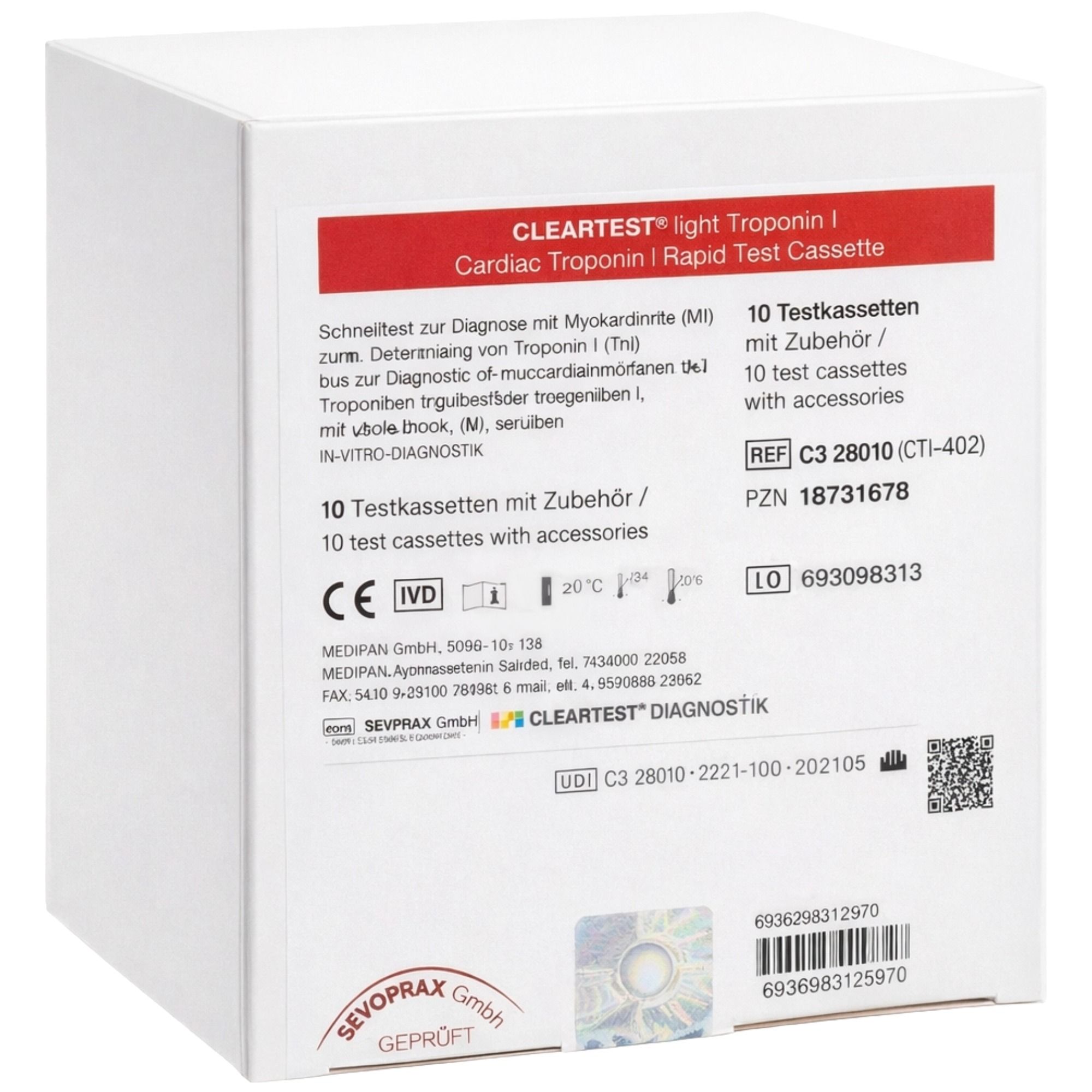 CLEARTEST Troponin I Herzinfarkt Schnelltest