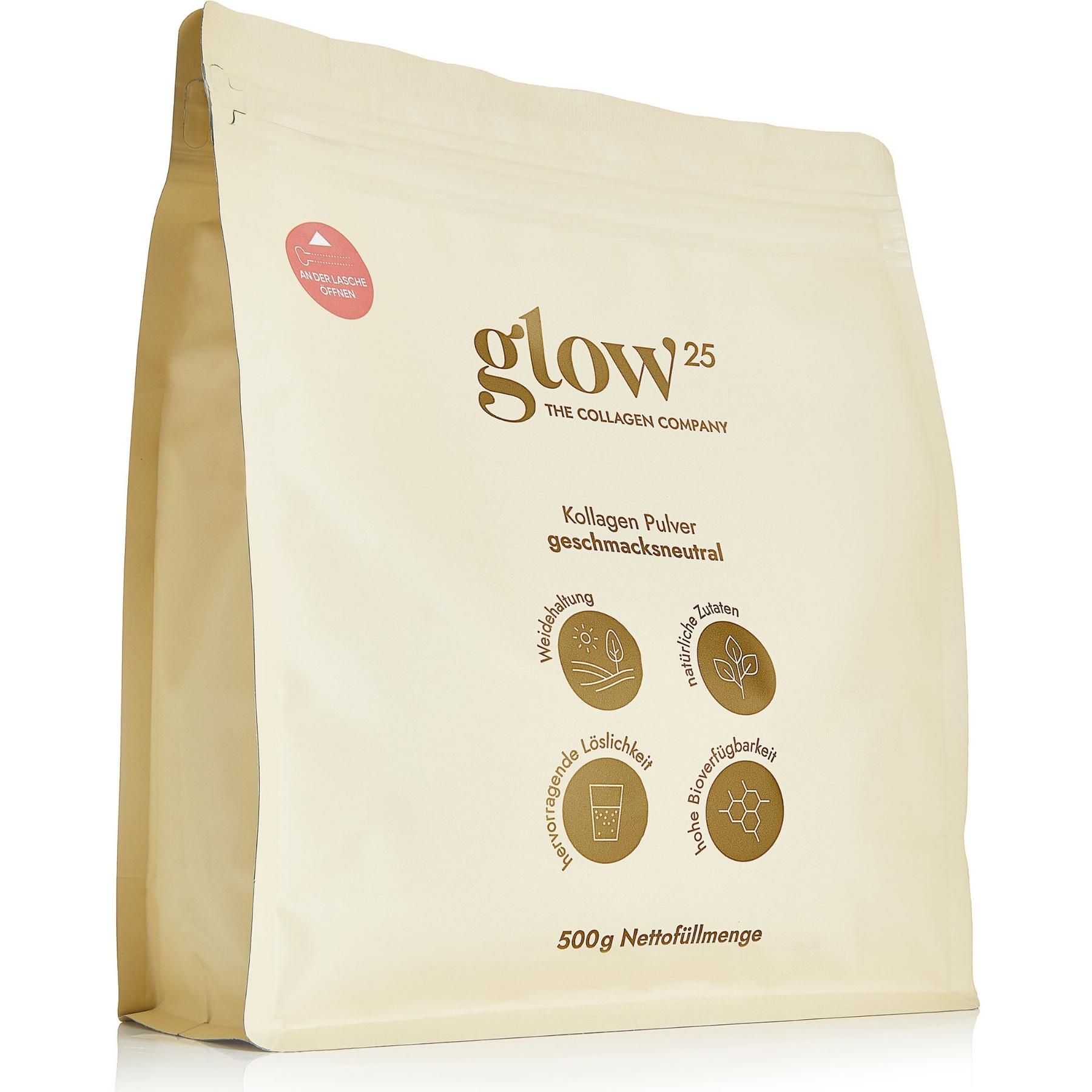 Glow25® Kollagen Pulver Bioaktives Collagen Hydrolysat Peptide Ty